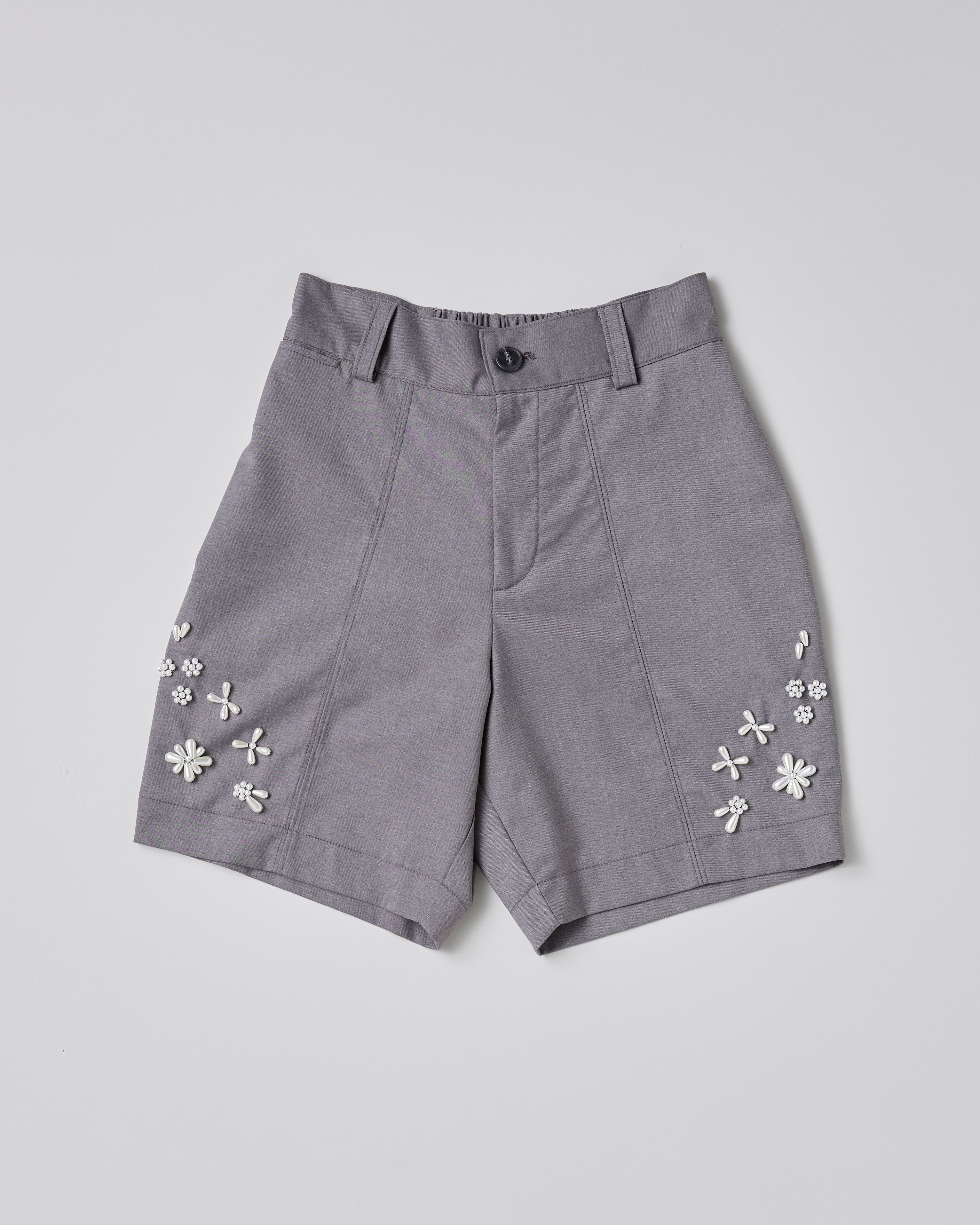 Pearl flower half pants