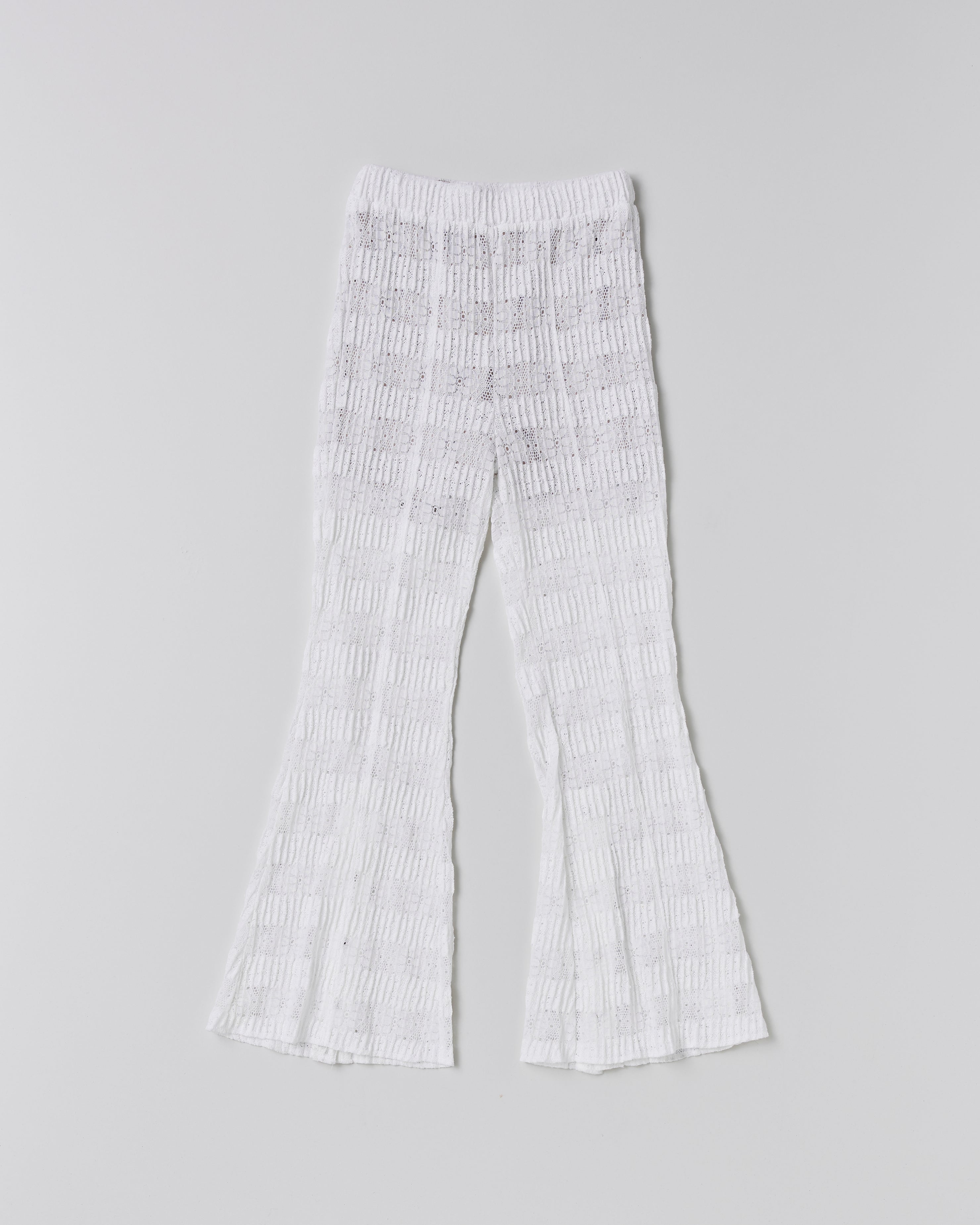 Lace knit flare pants