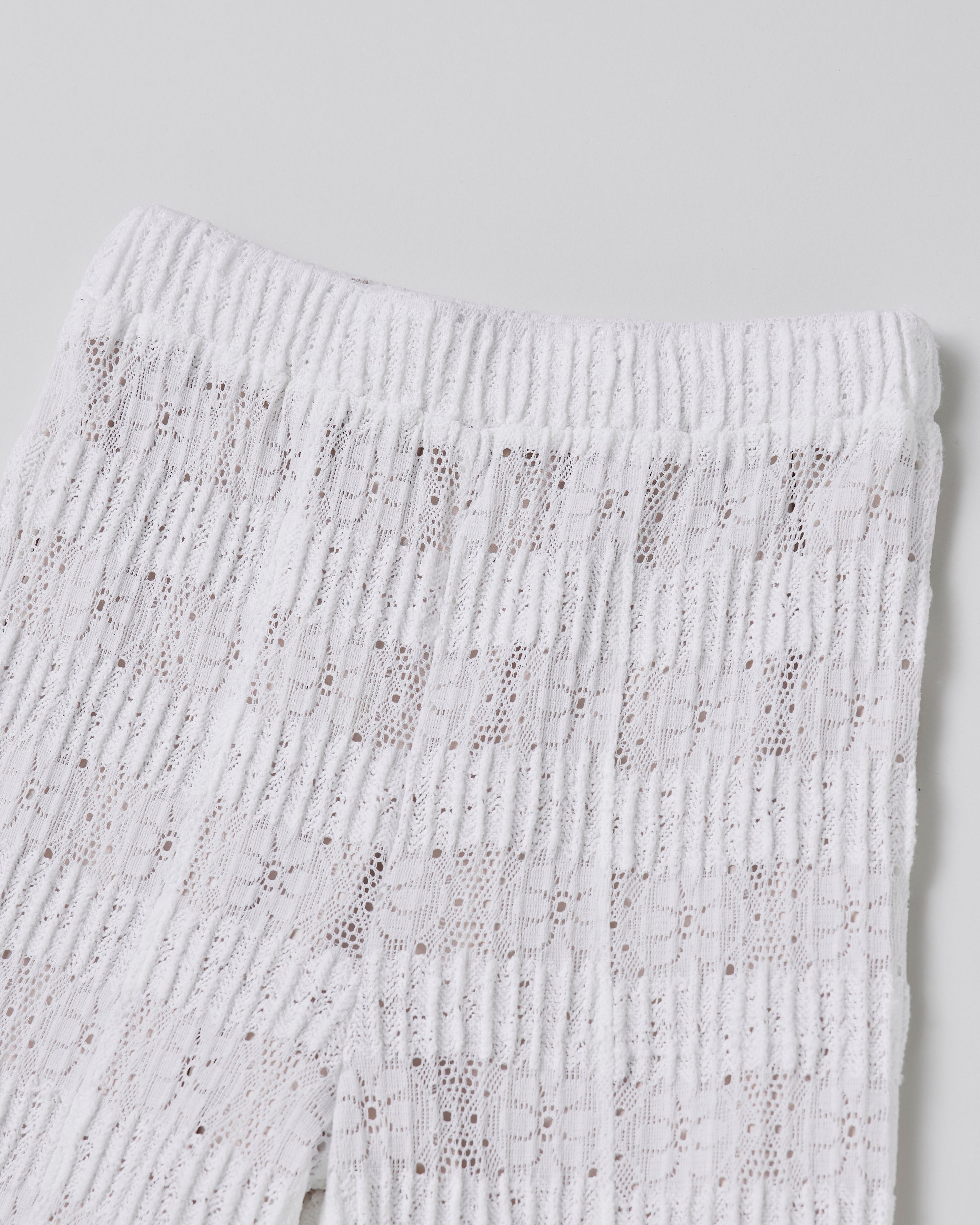 Lace knit flare pants