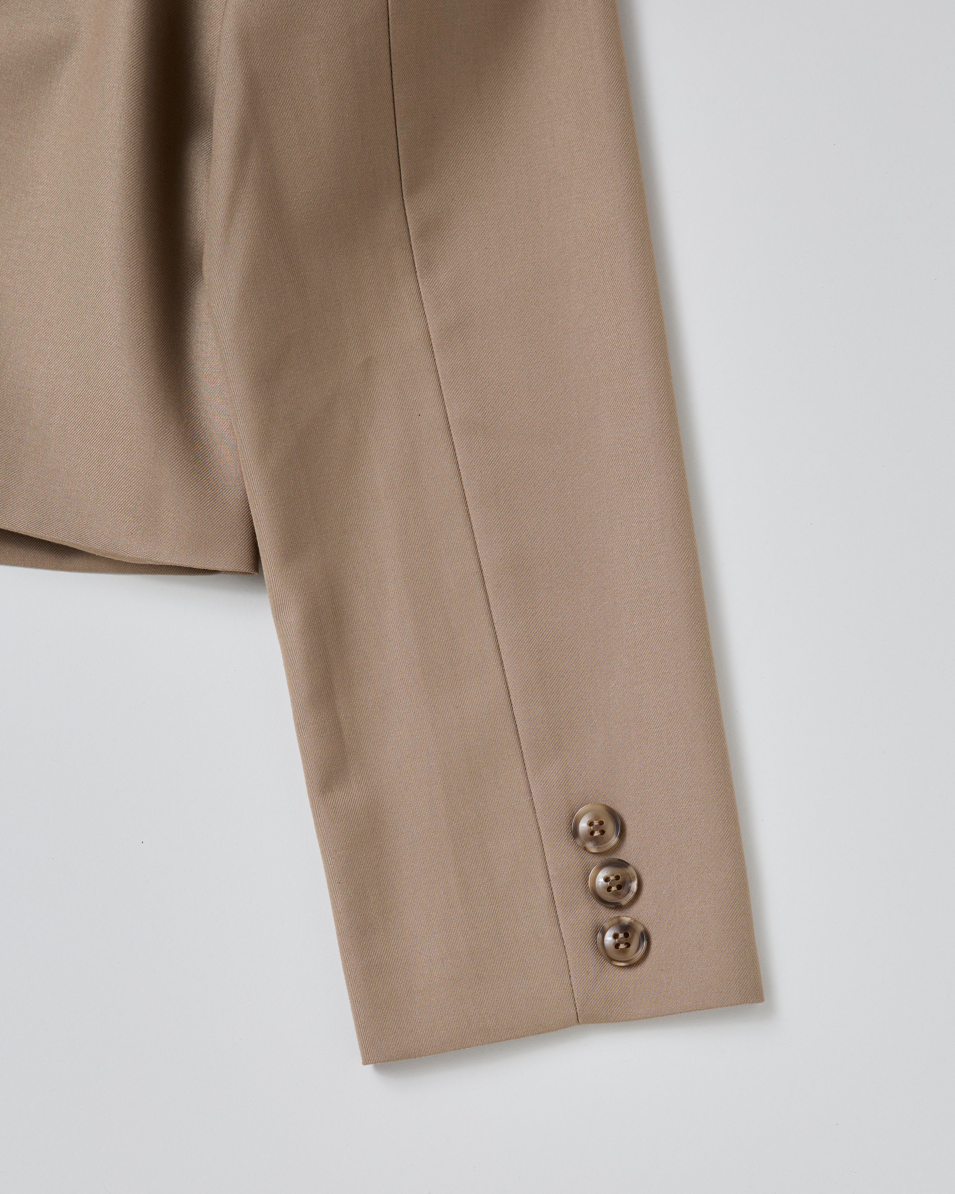 Gathered frill short jacket (light brown)