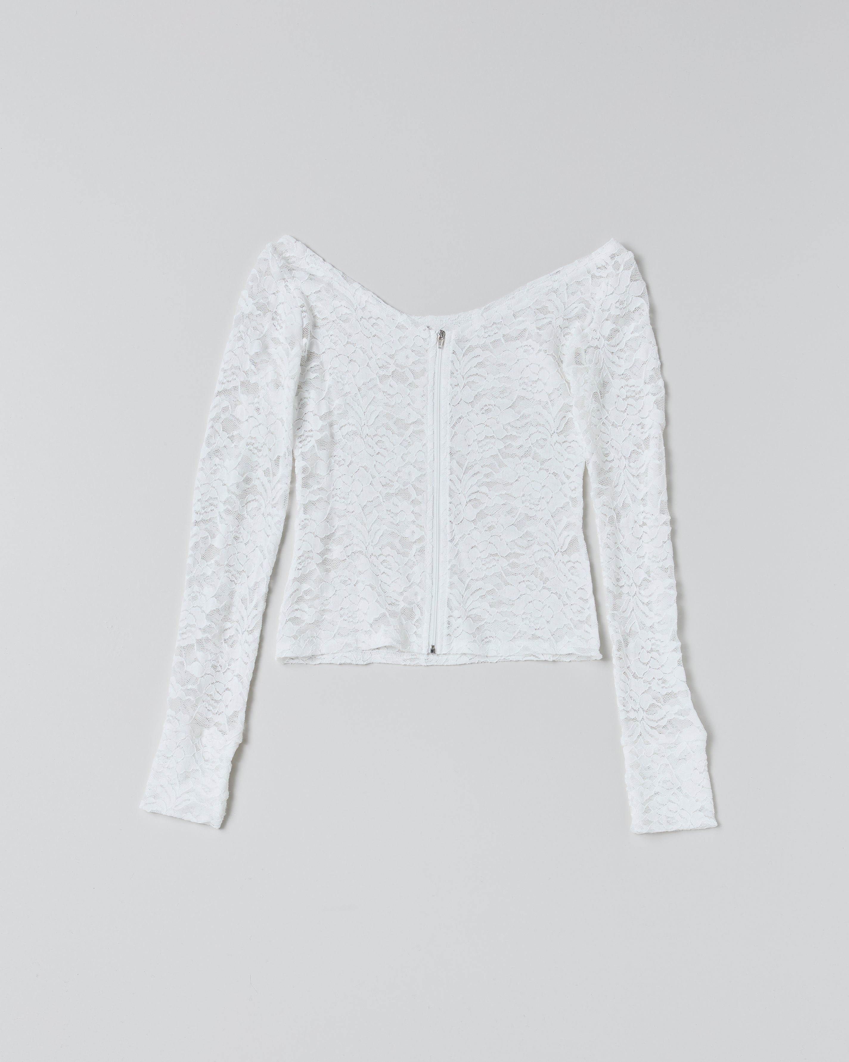 Lace layered round tops (white)