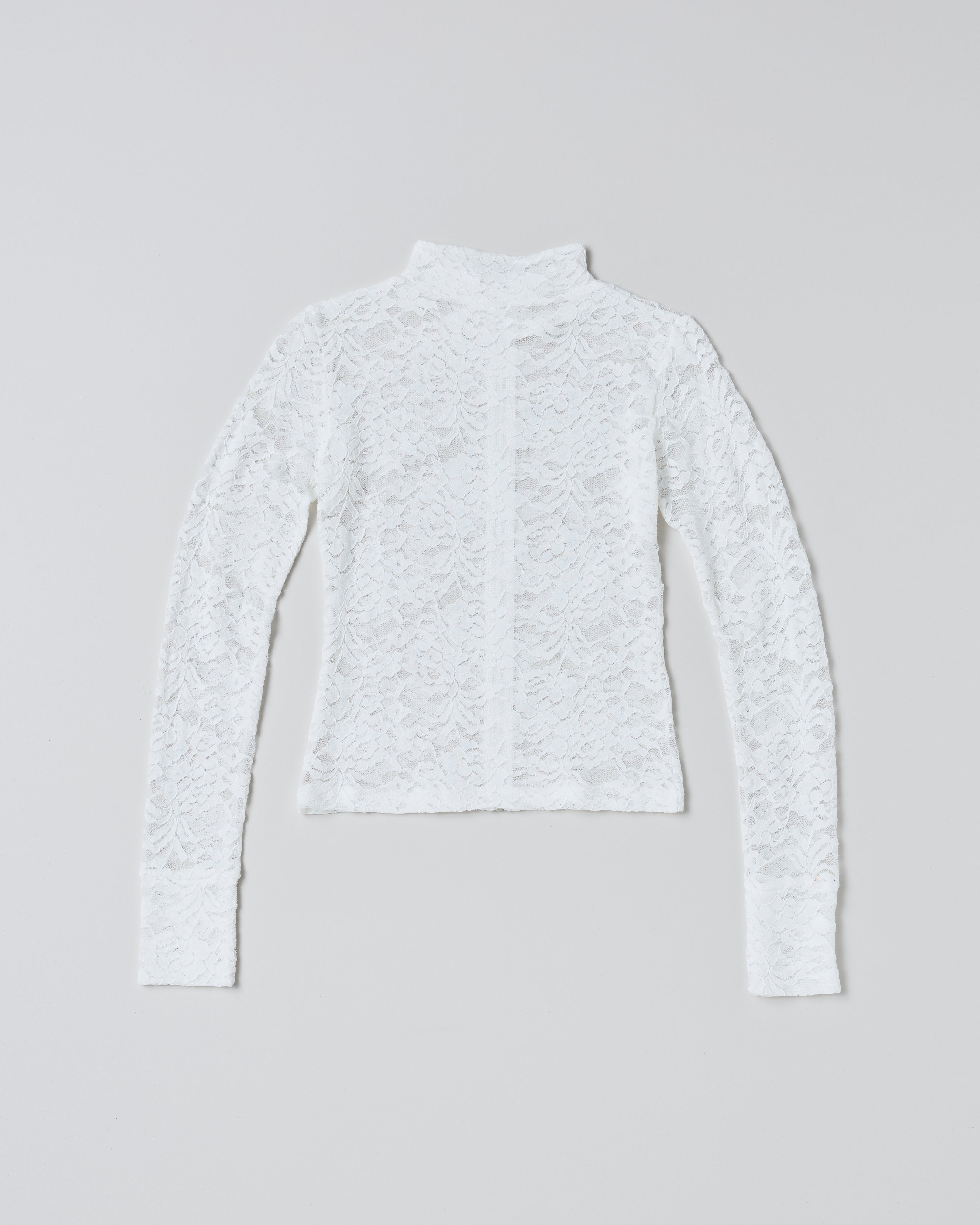 Lace layered high neck tops (white)