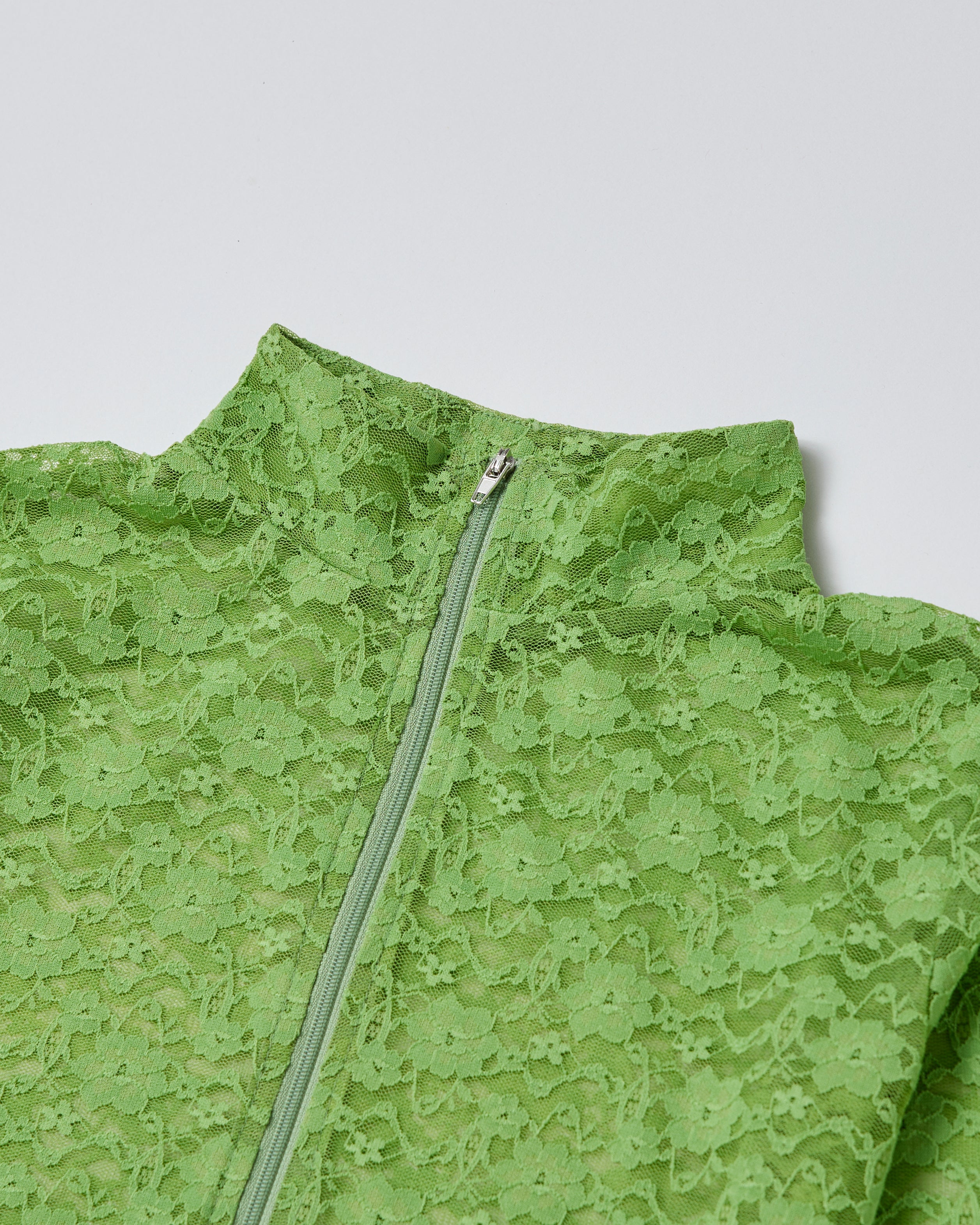 Lace layered high neck tops (green)