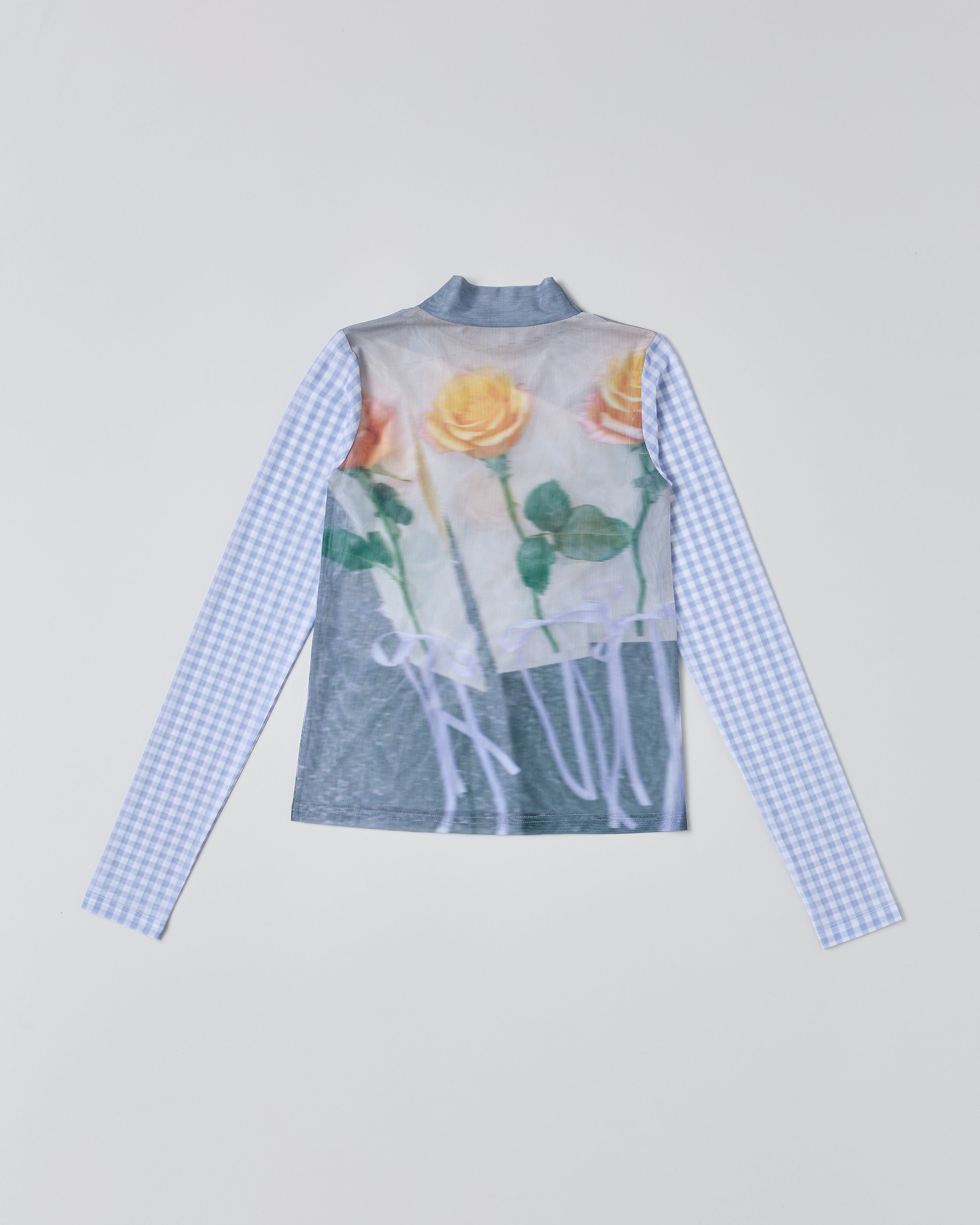 Photo ROSES Blue see-through tops (high neck)