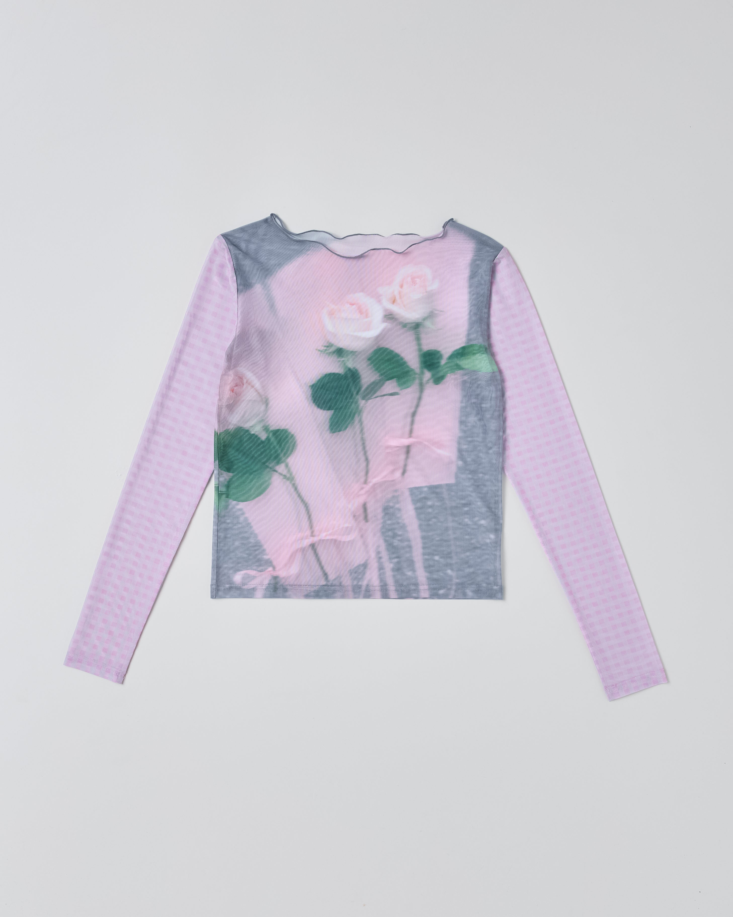 Photo ROSES Pink see-through tops (high neck)