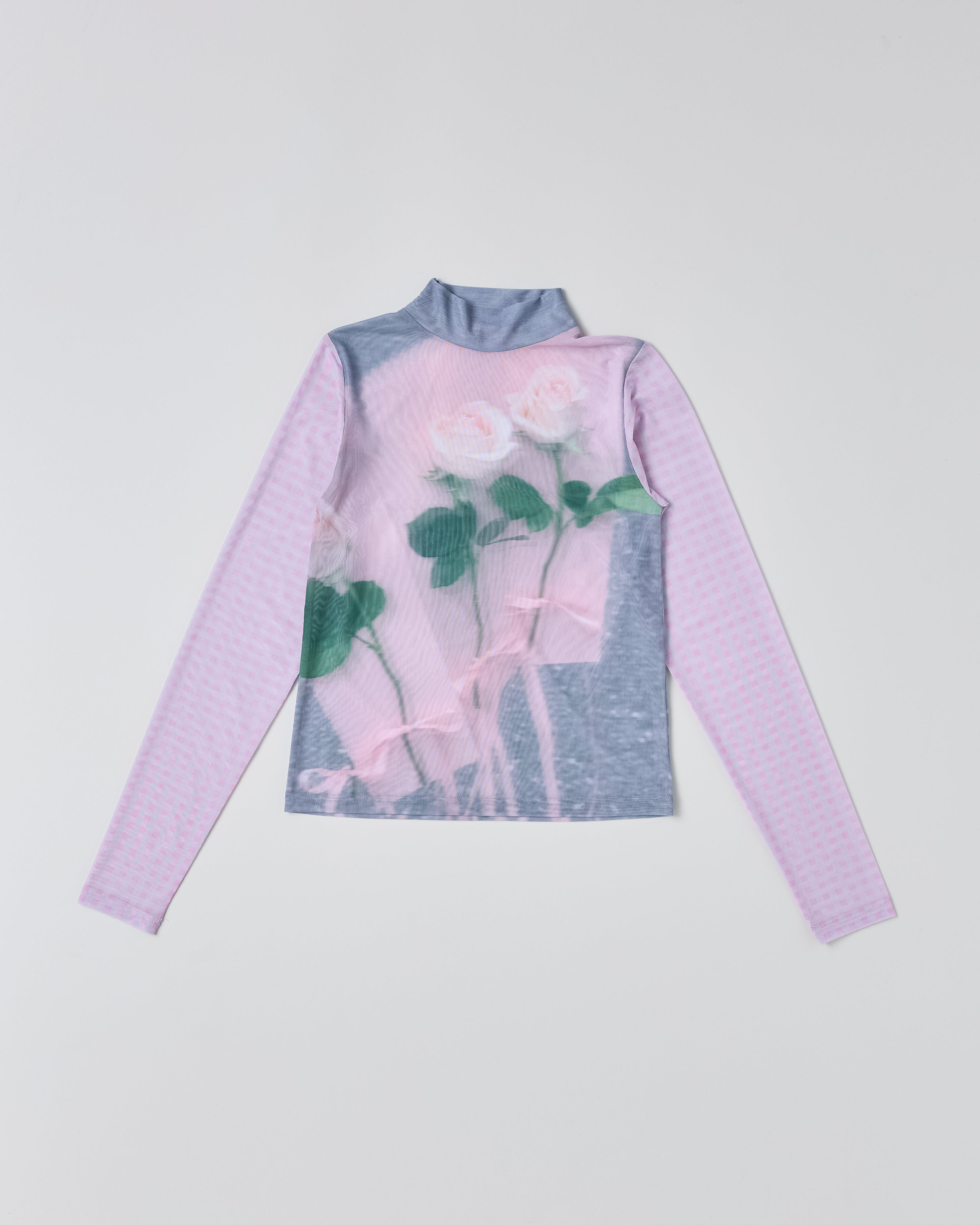 Photo ROSES Pink see-through tops (high neck)