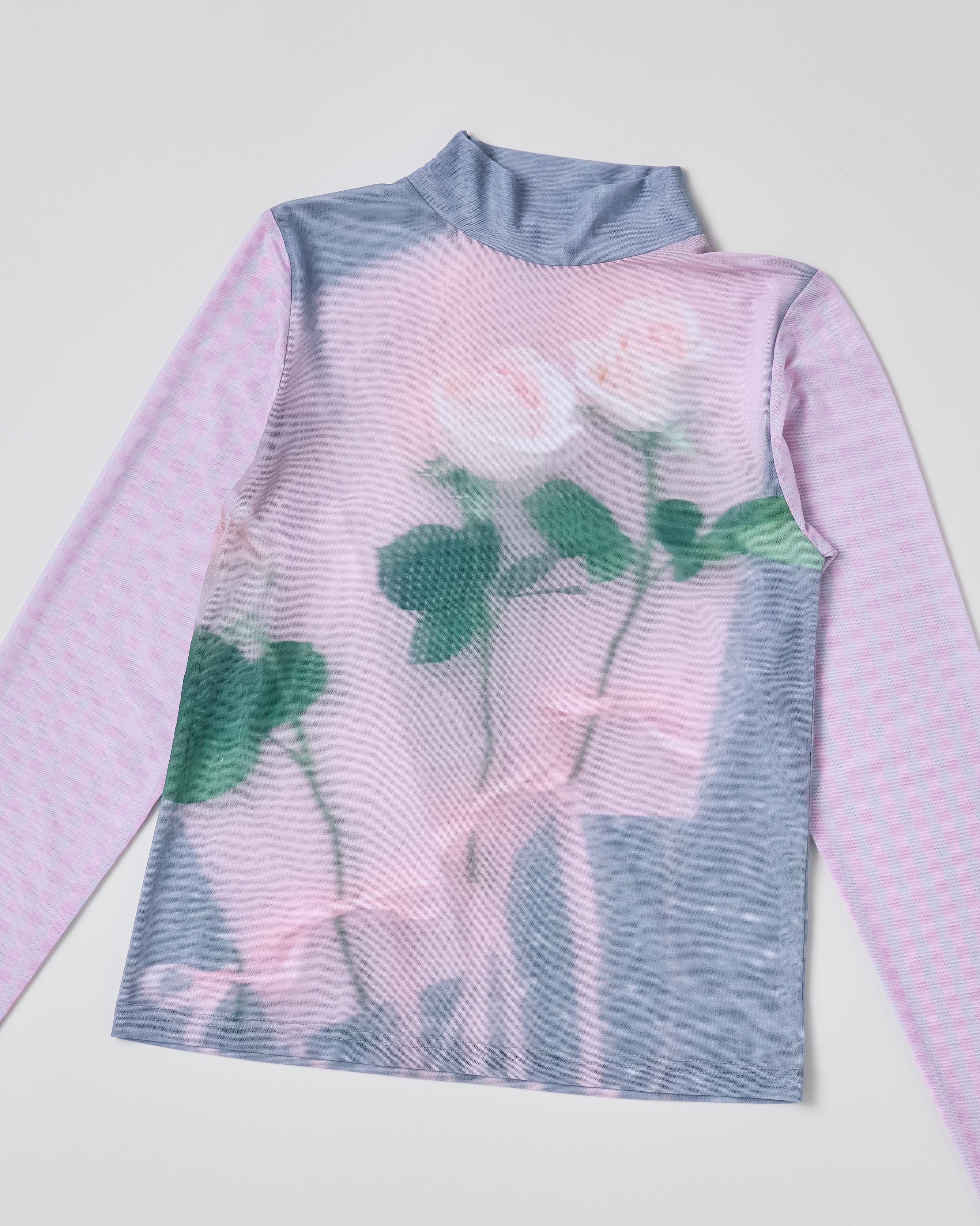 Photo ROSES Pink see-through tops (high neck)