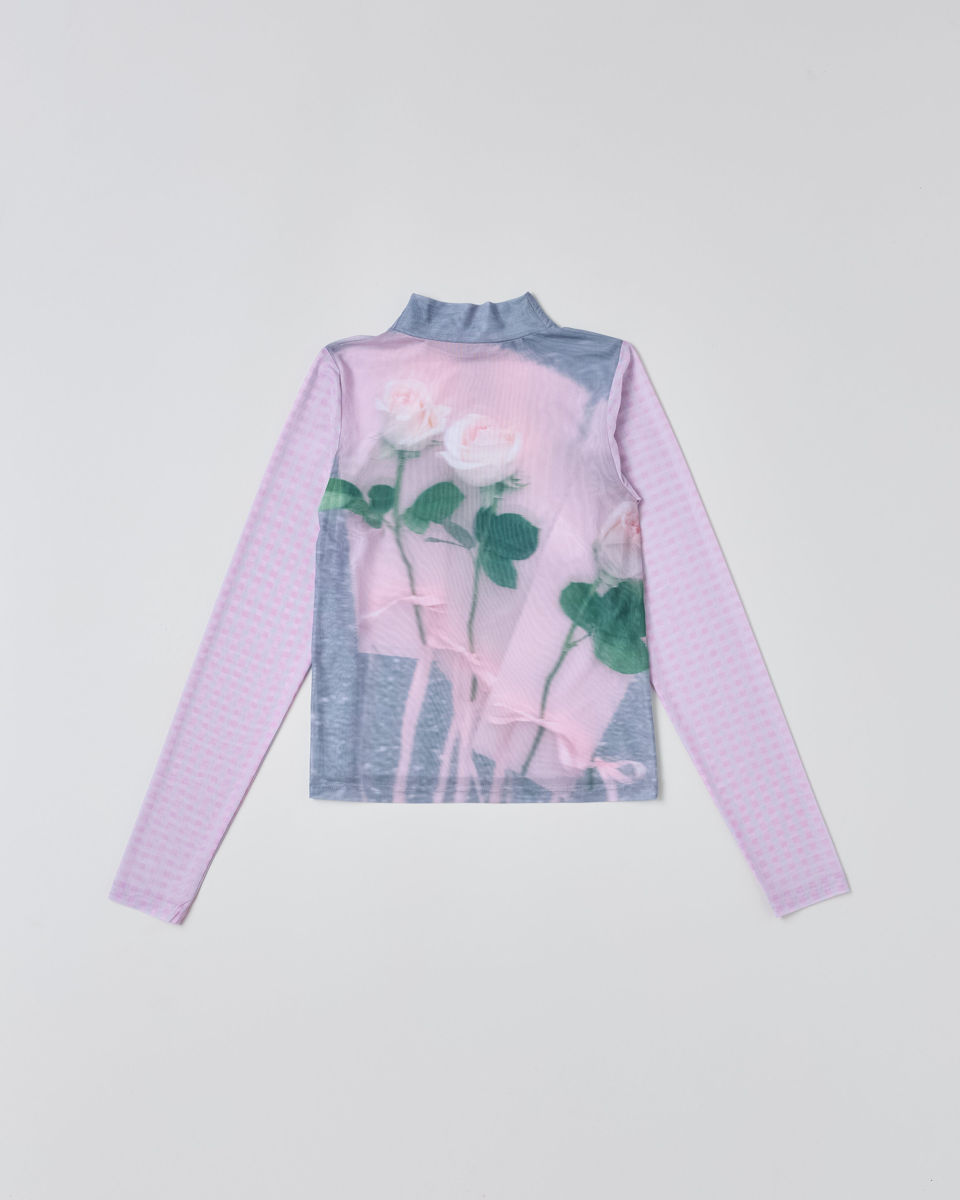 Photo ROSES Pink see-through tops (high neck)