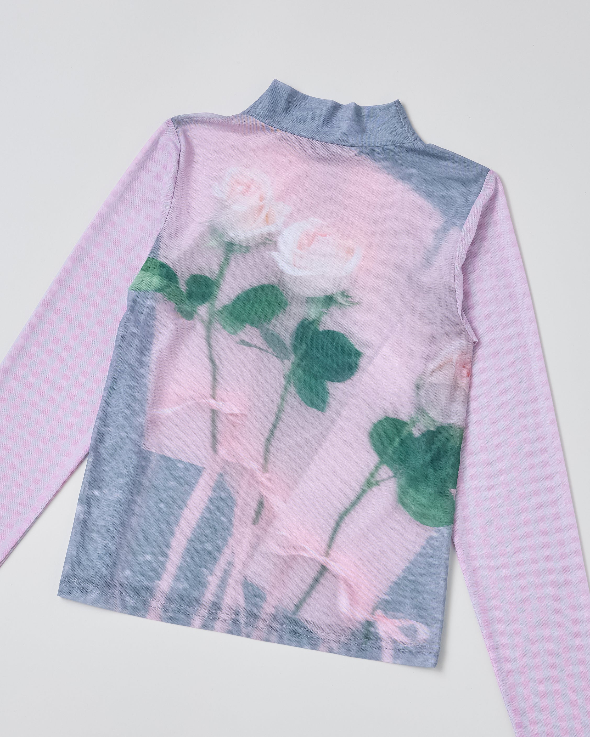 Photo ROSES Pink see-through tops (high neck)
