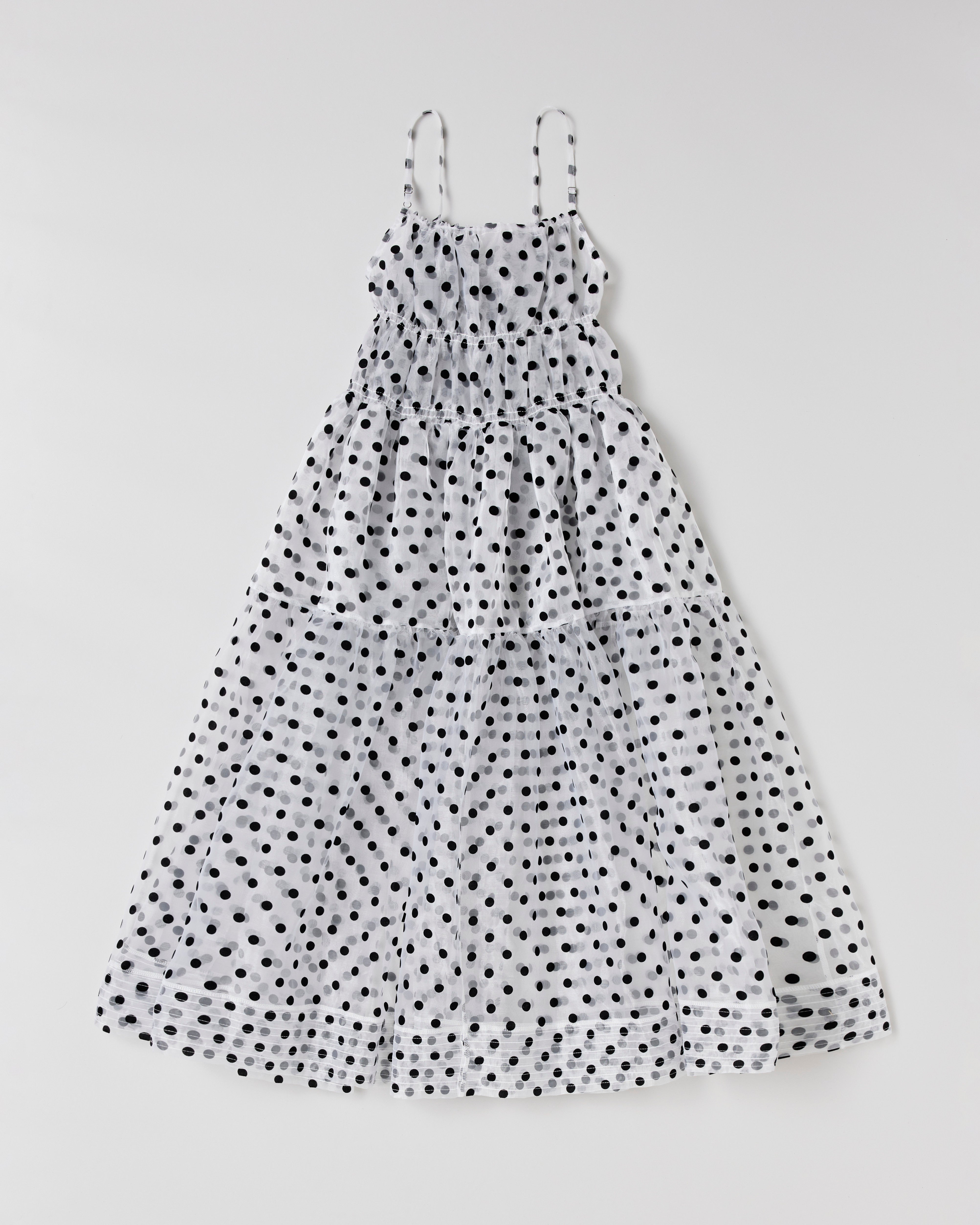 Dot organgy tiered dress
