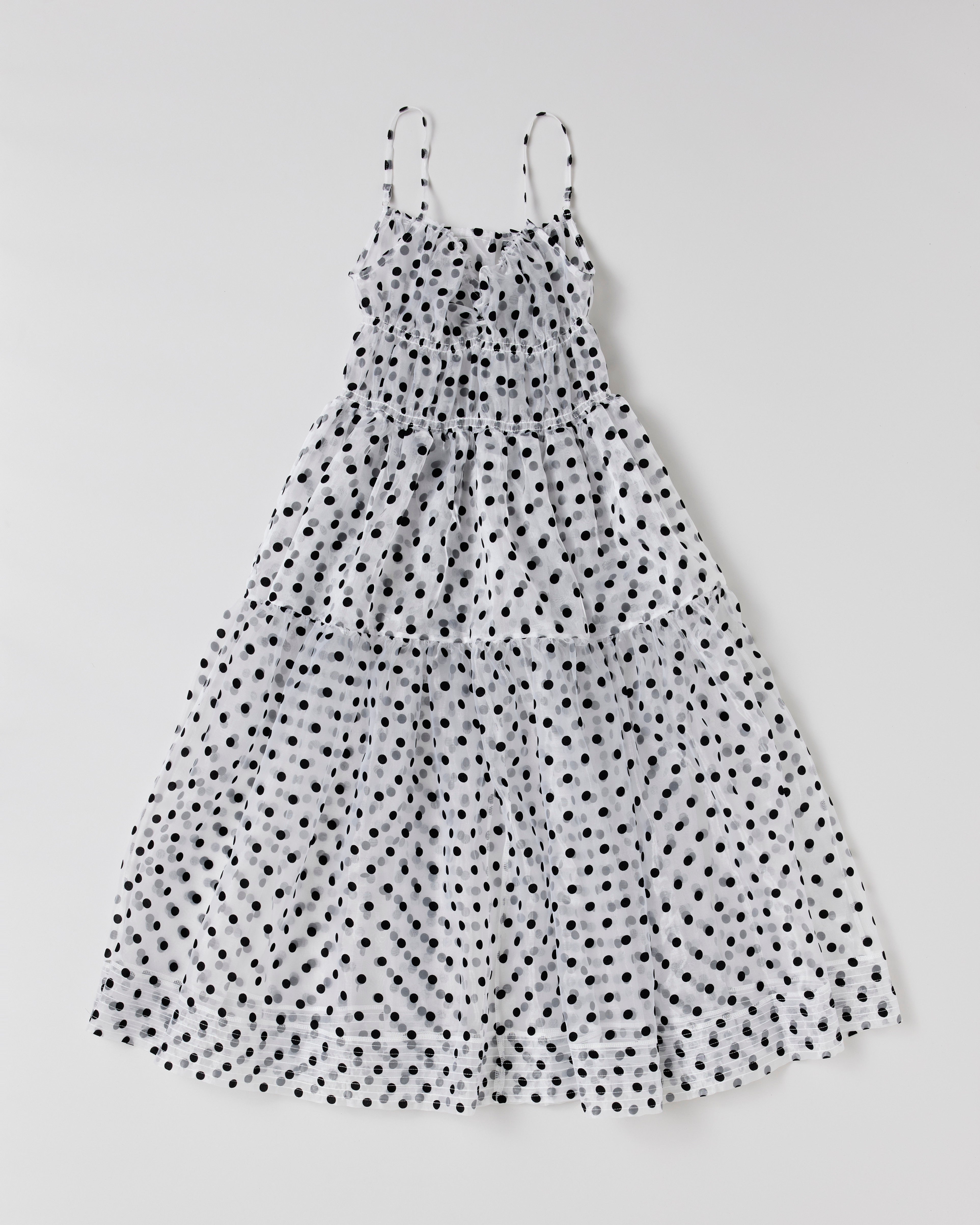 Dot organgy tiered dress