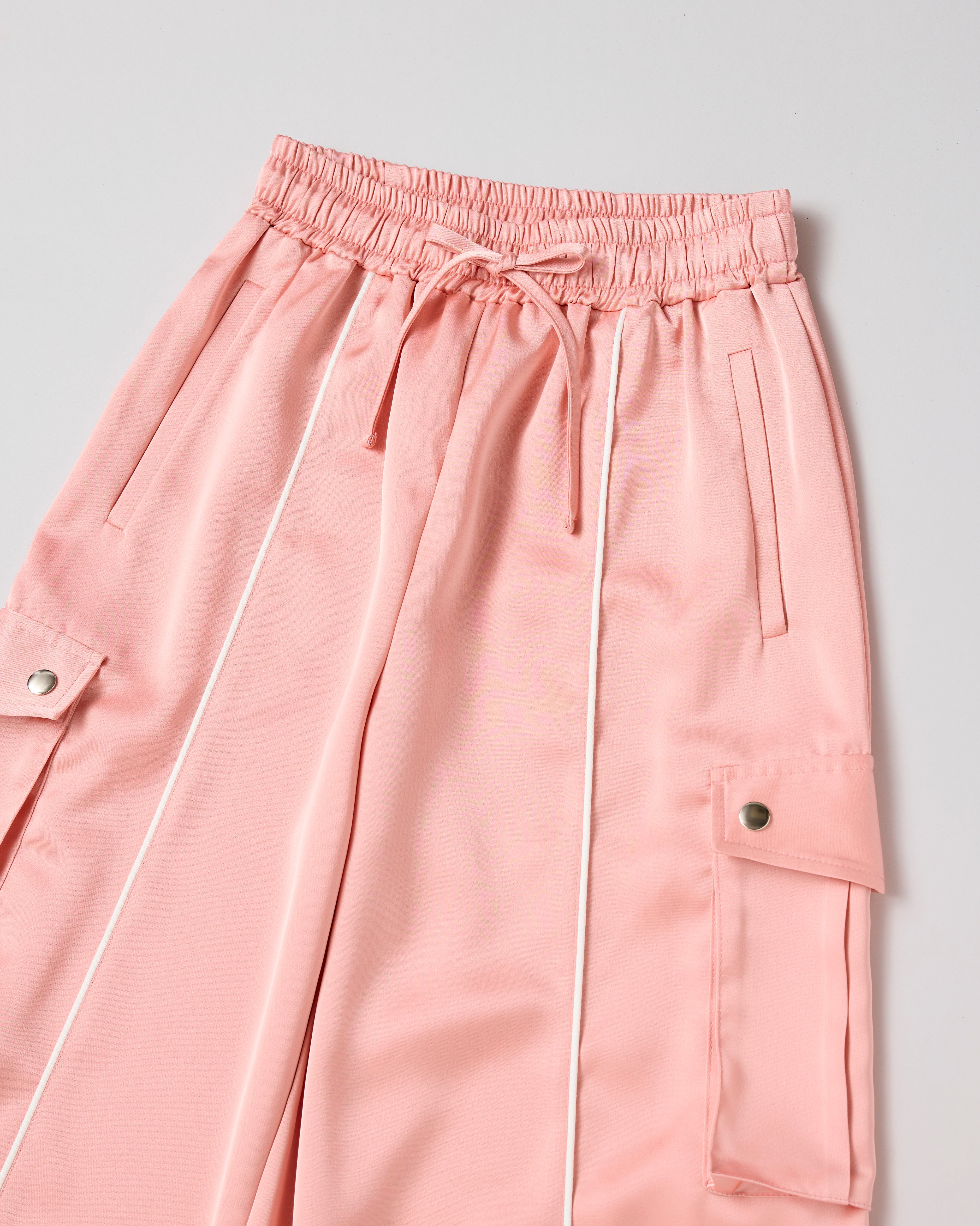 Satin cargo pants (pink)