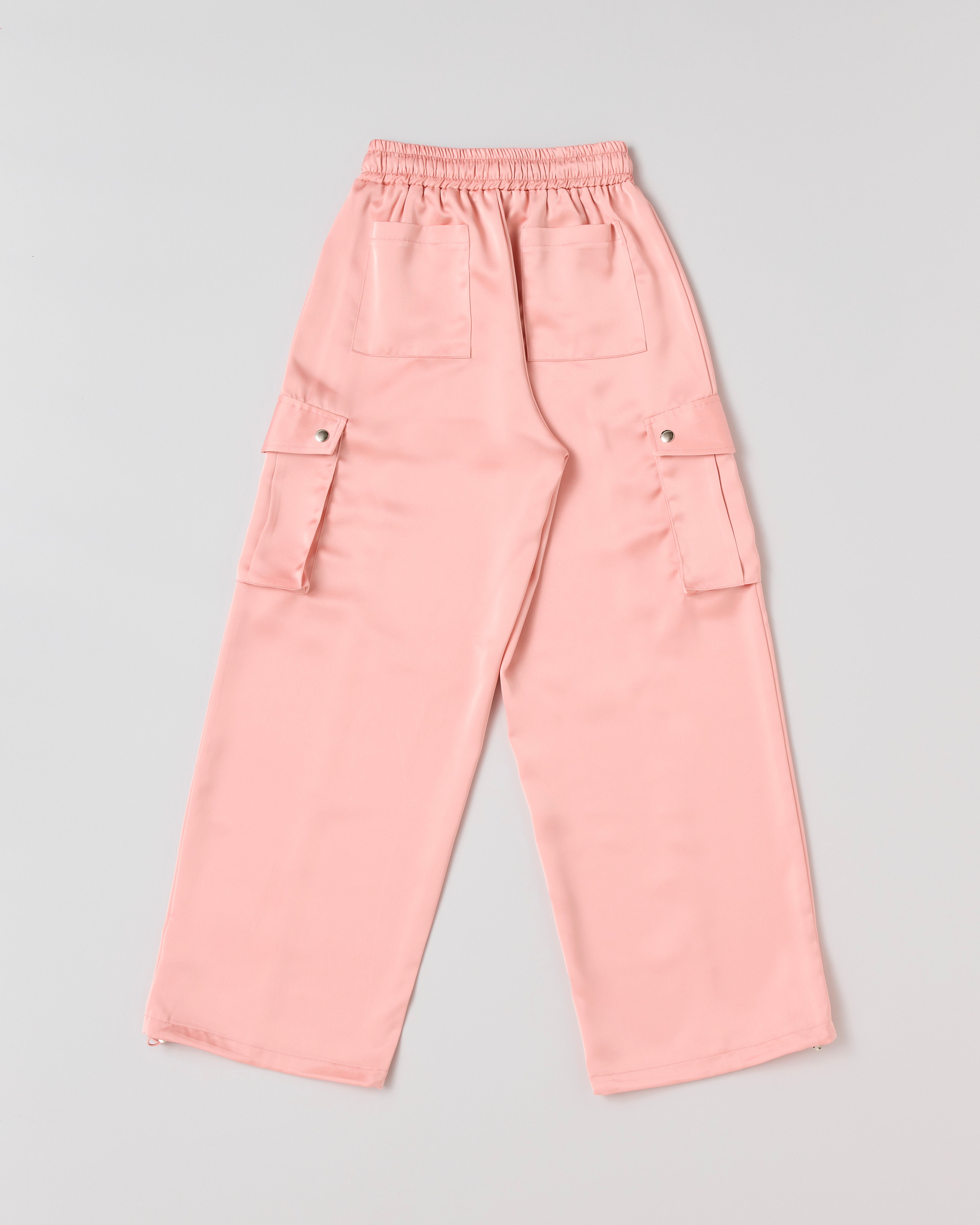 Satin cargo pants (pink)