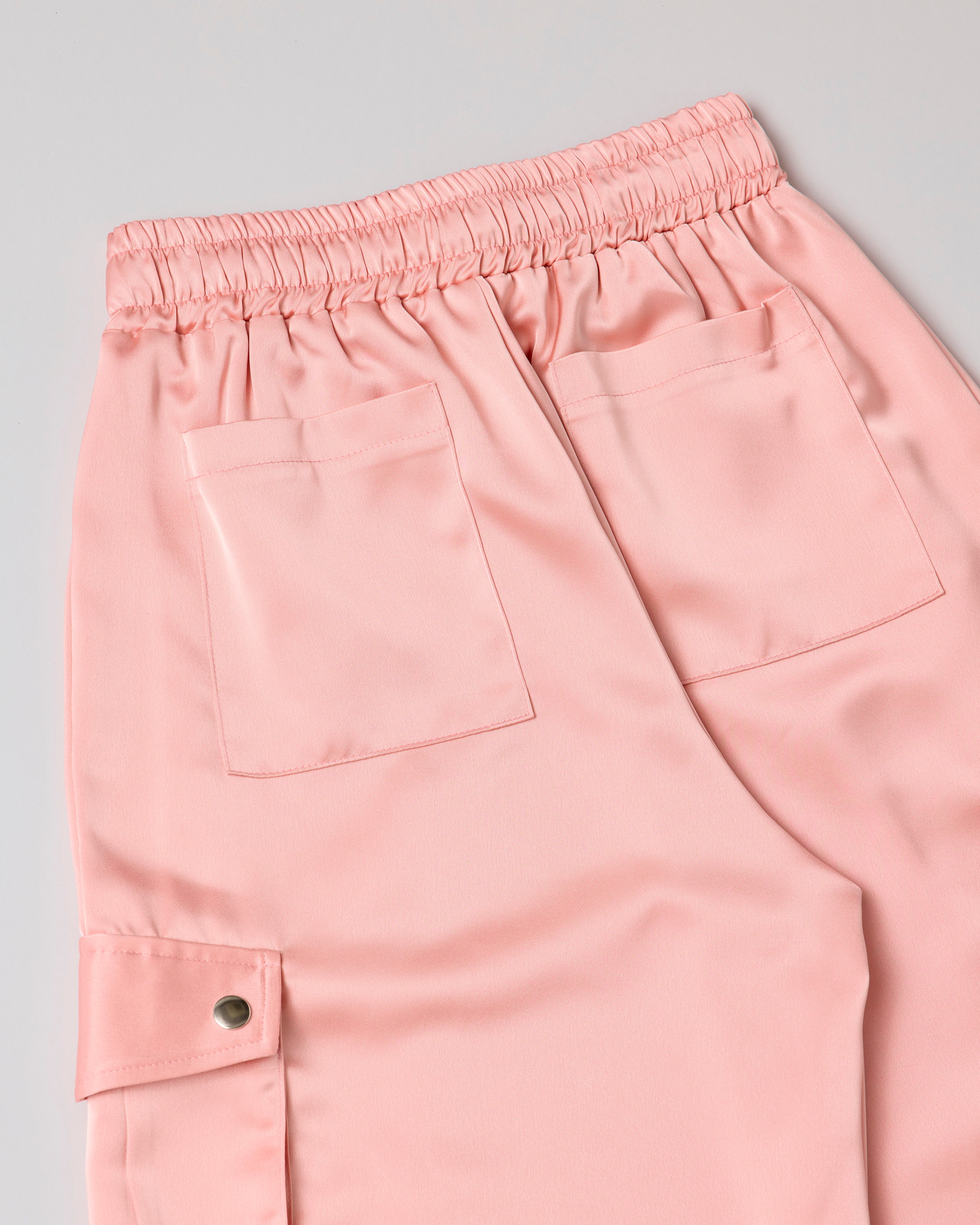 Satin cargo pants (pink)