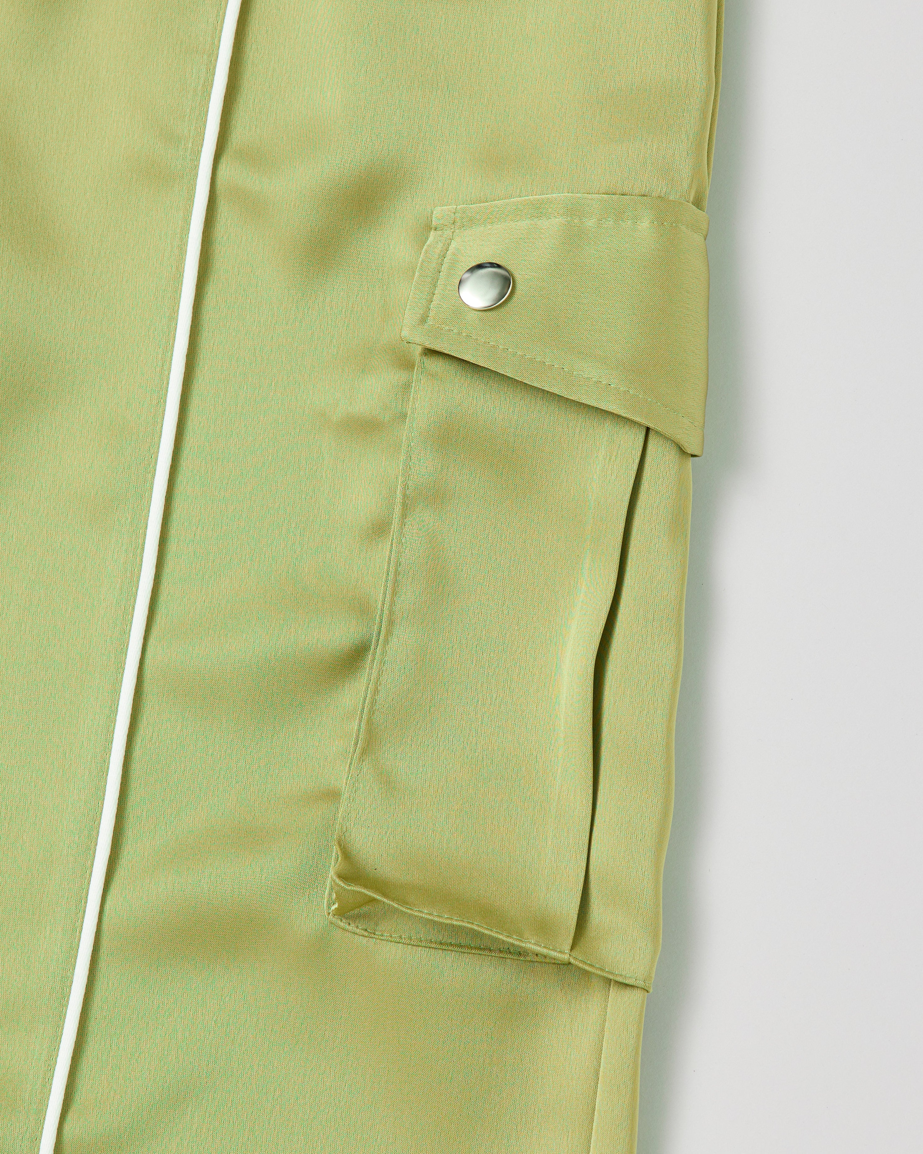 Satin cargo pants (green)