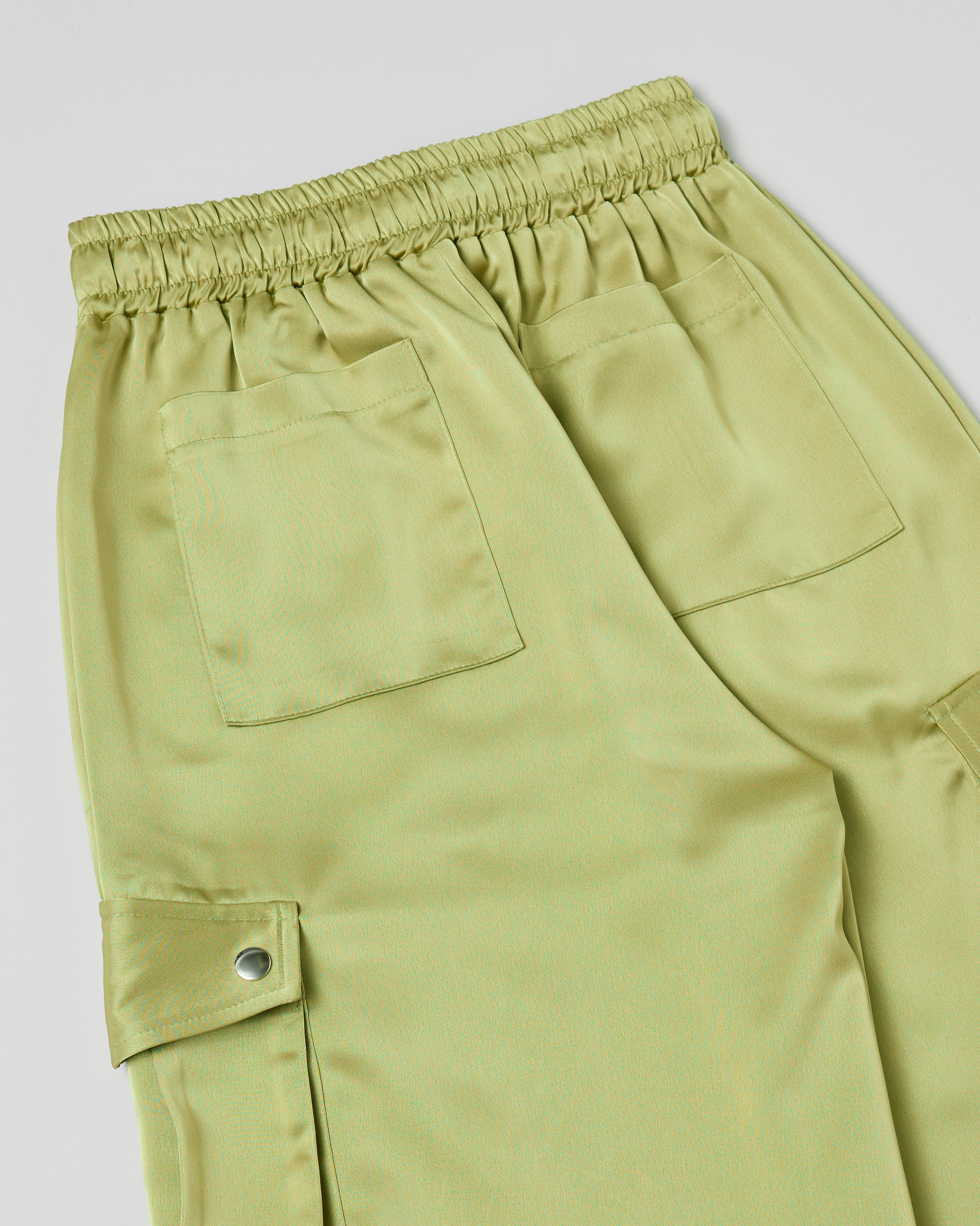 Satin cargo pants (green)