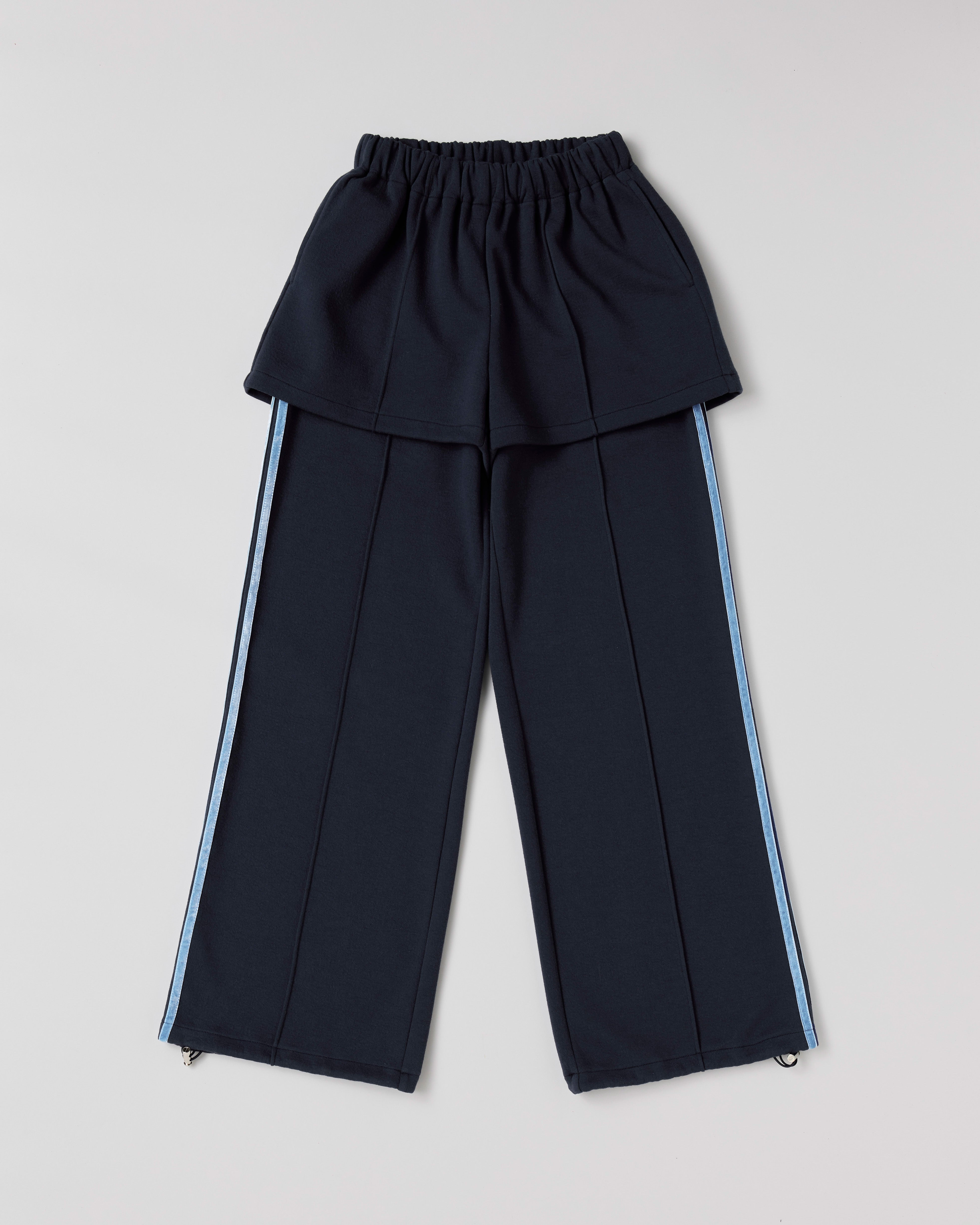 Layered-like bonding pants (navy)