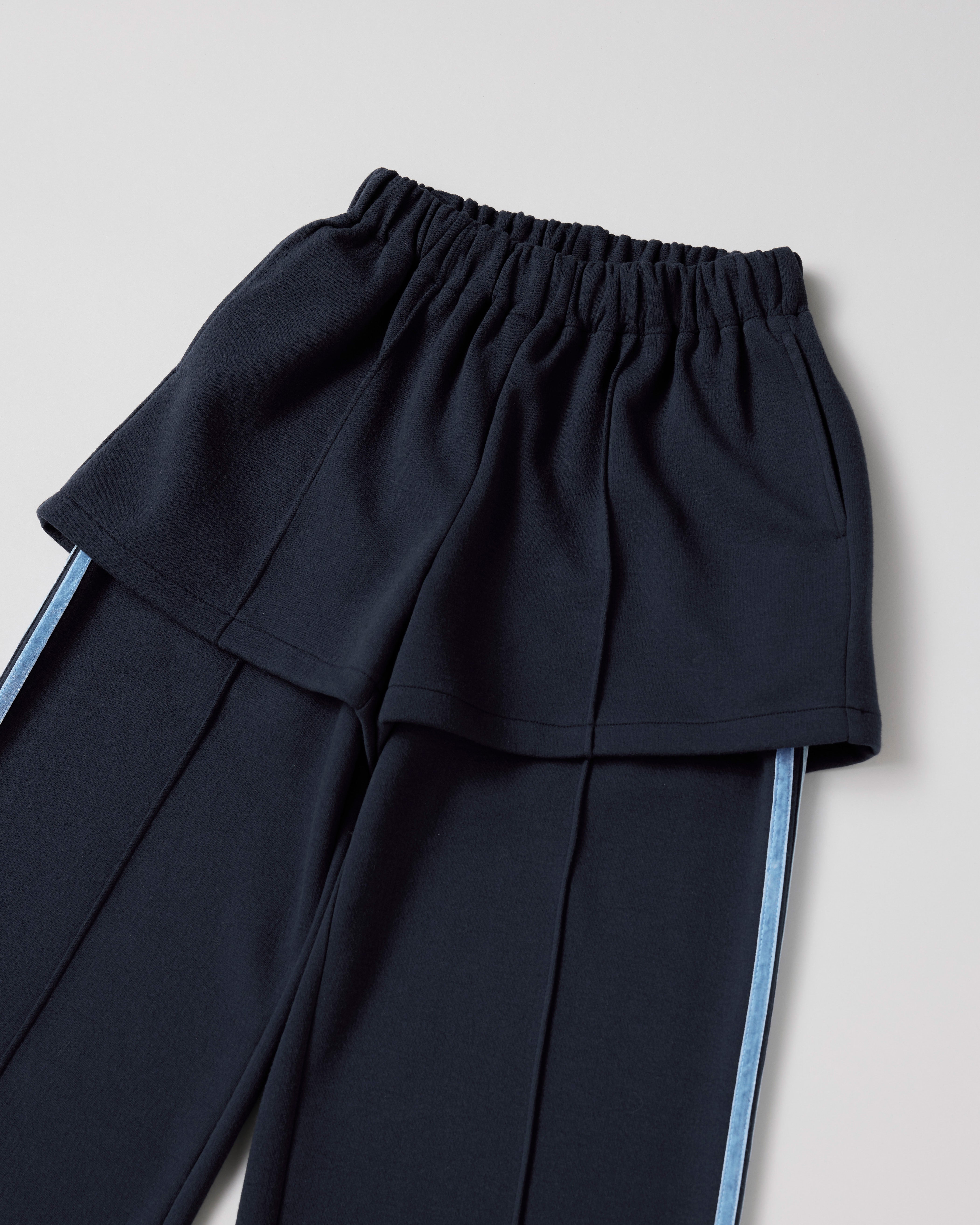 Layered-like bonding pants (navy)