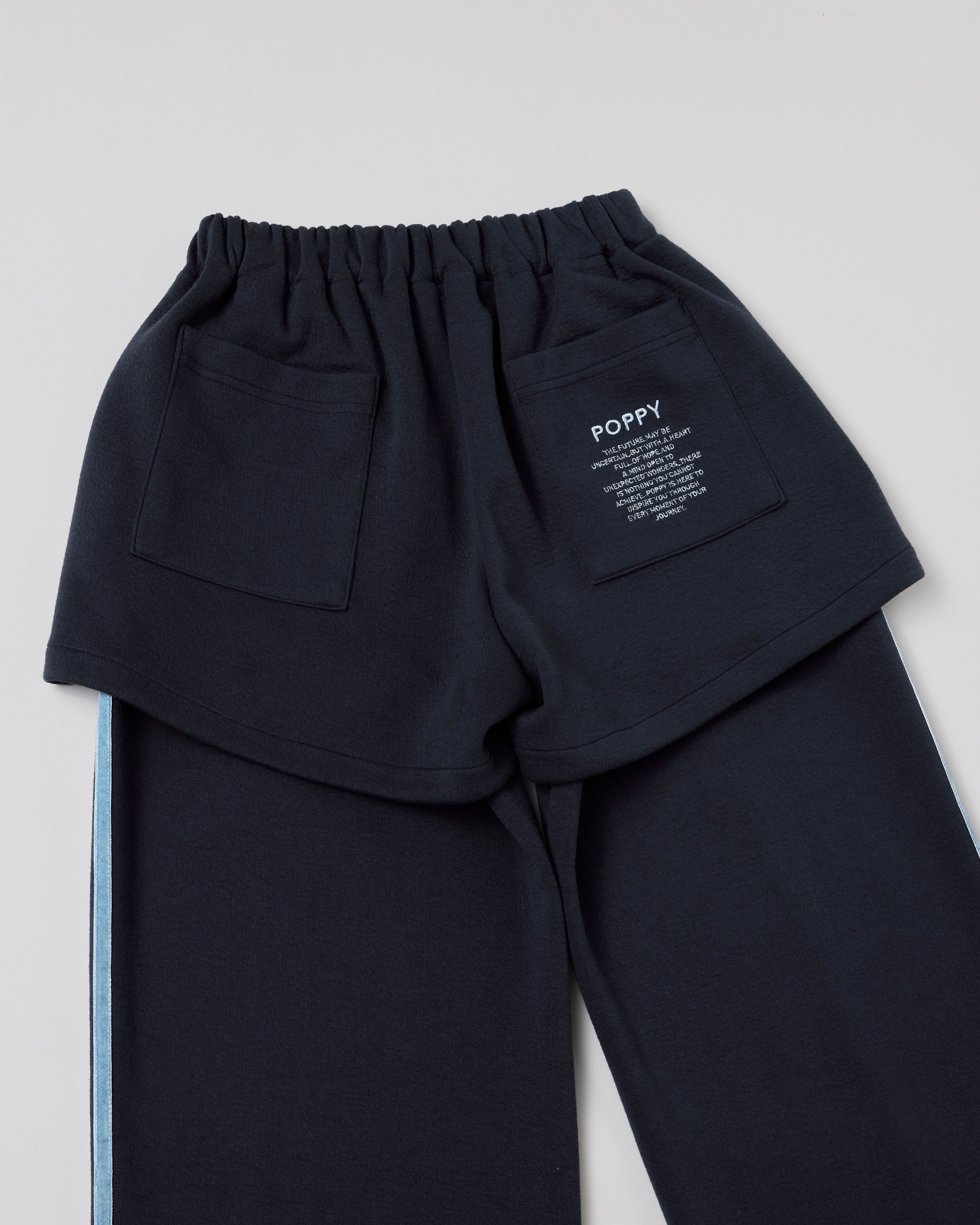Layered-like bonding pants (navy)