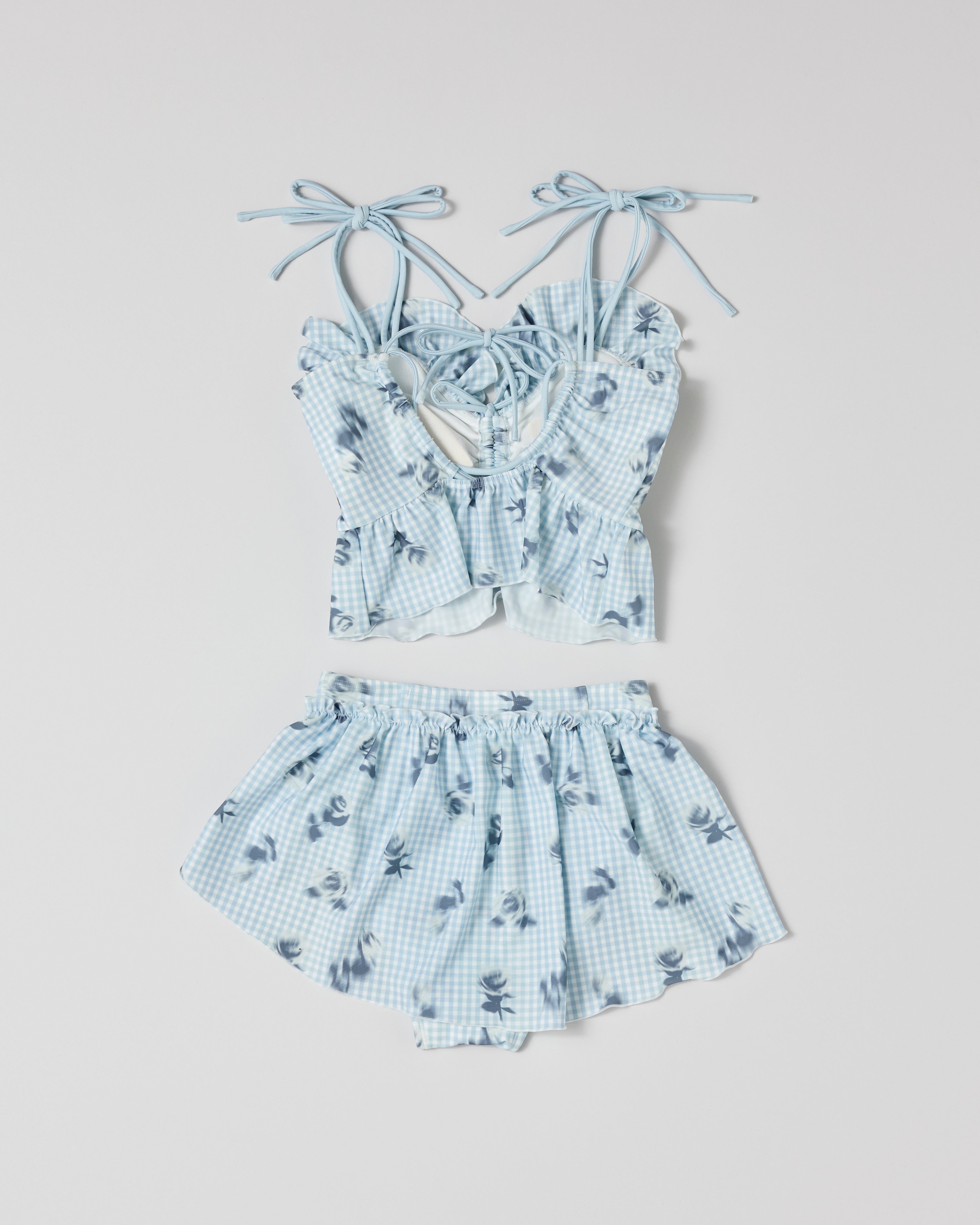 Gingham rose cami bikini