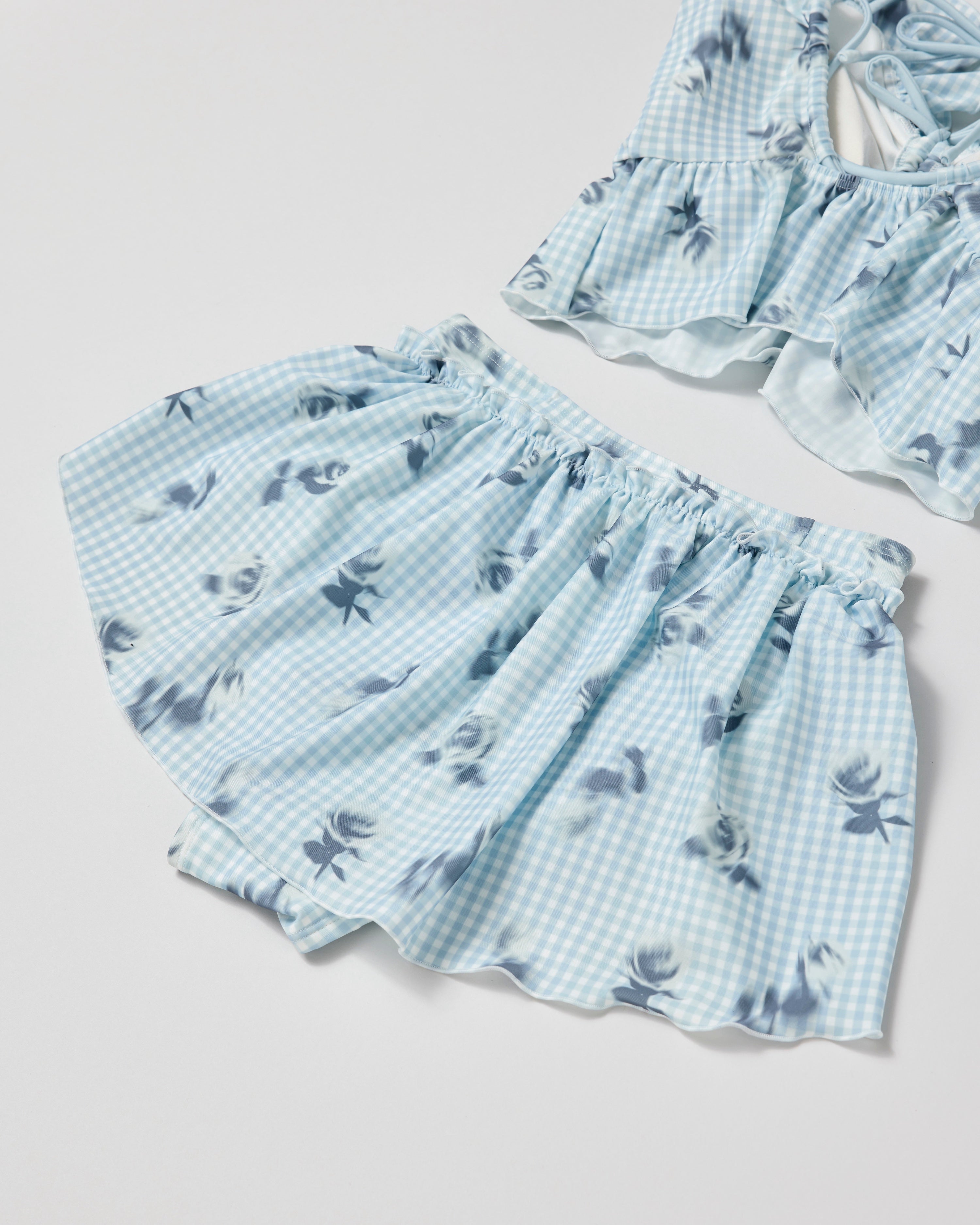 Gingham rose cami bikini