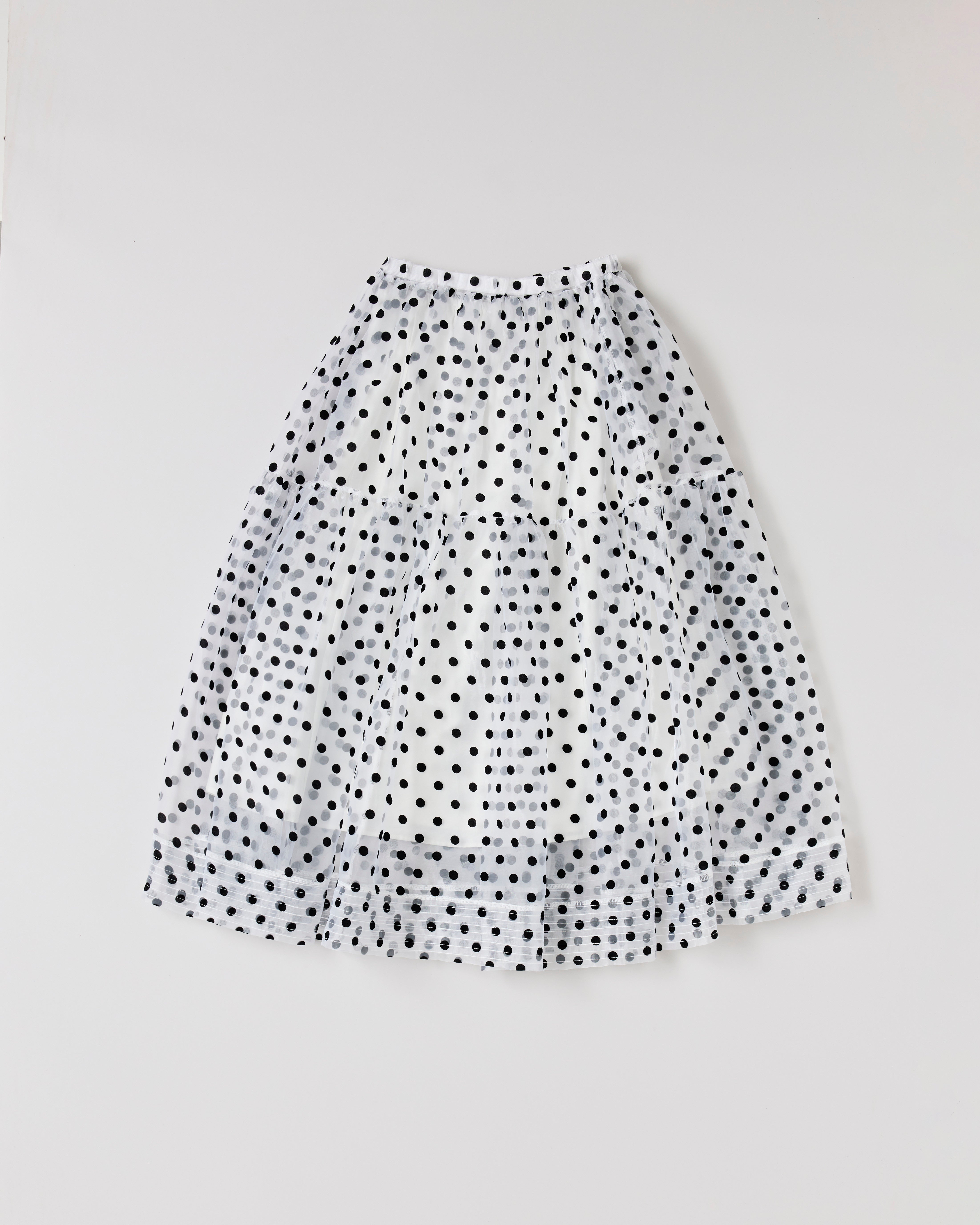 Tiered dot skirt
