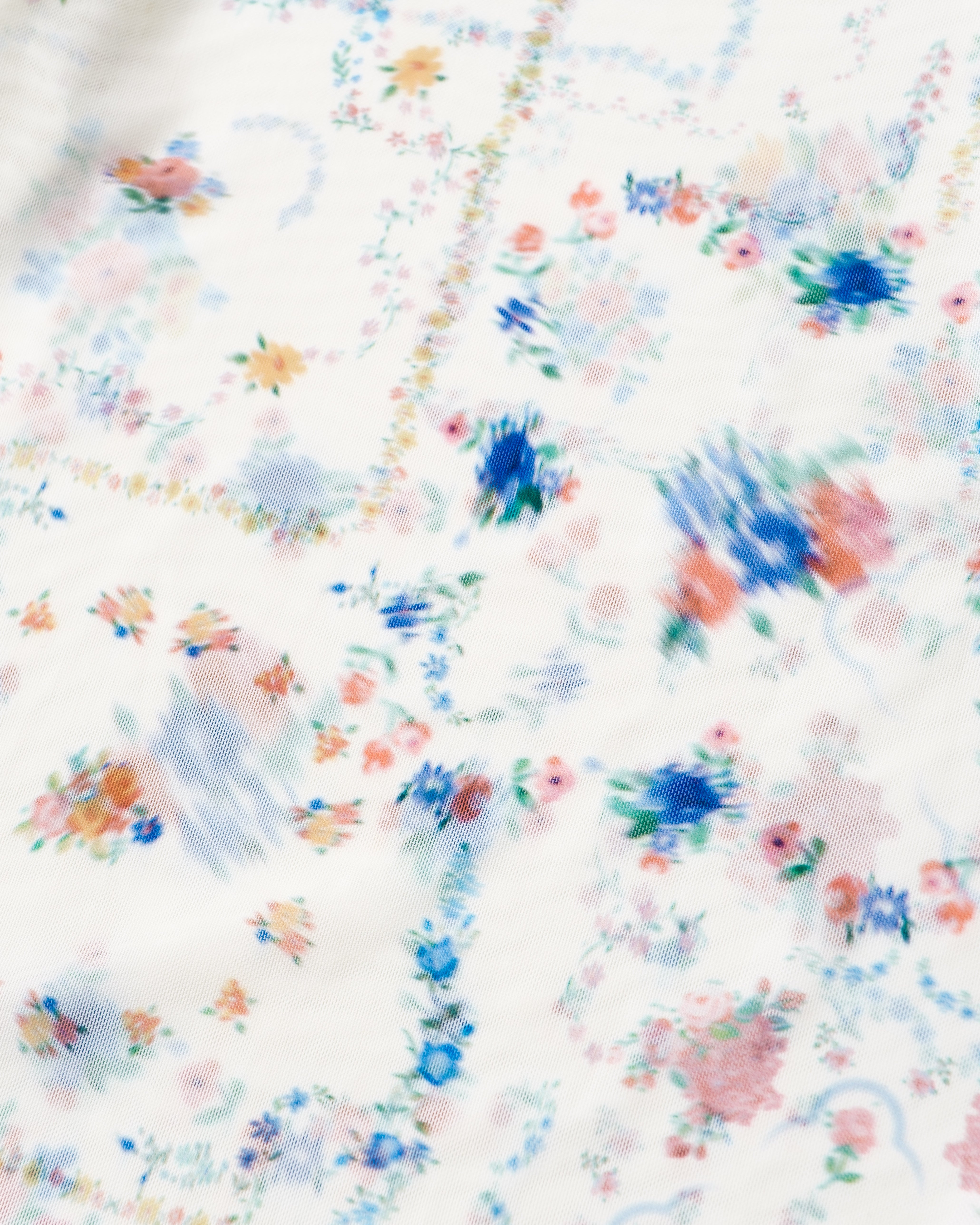 Scarf pattern see-through tops (round neck)