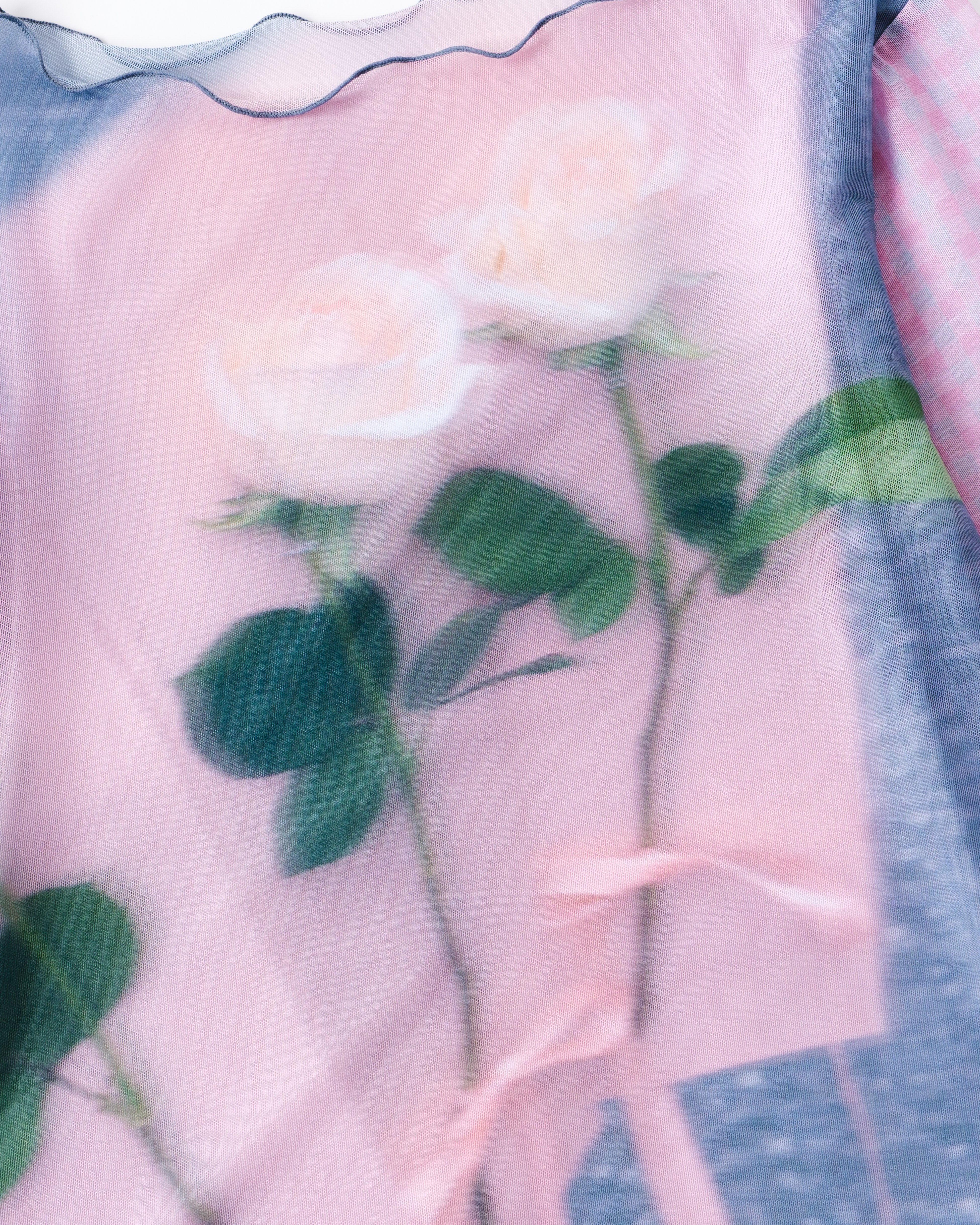 Photo ROSES Pink see-through tops (round neck)