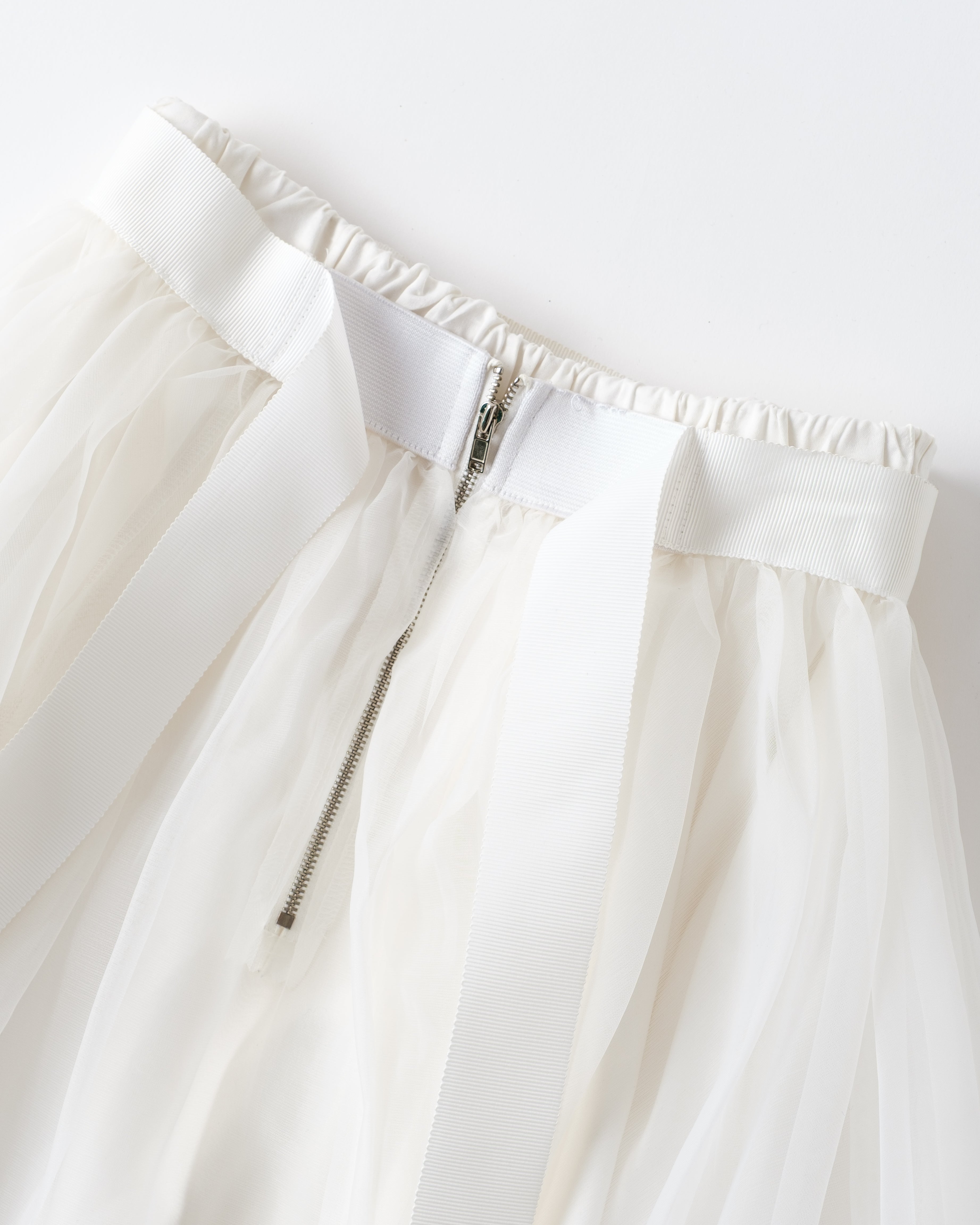Organdy tuck skirt