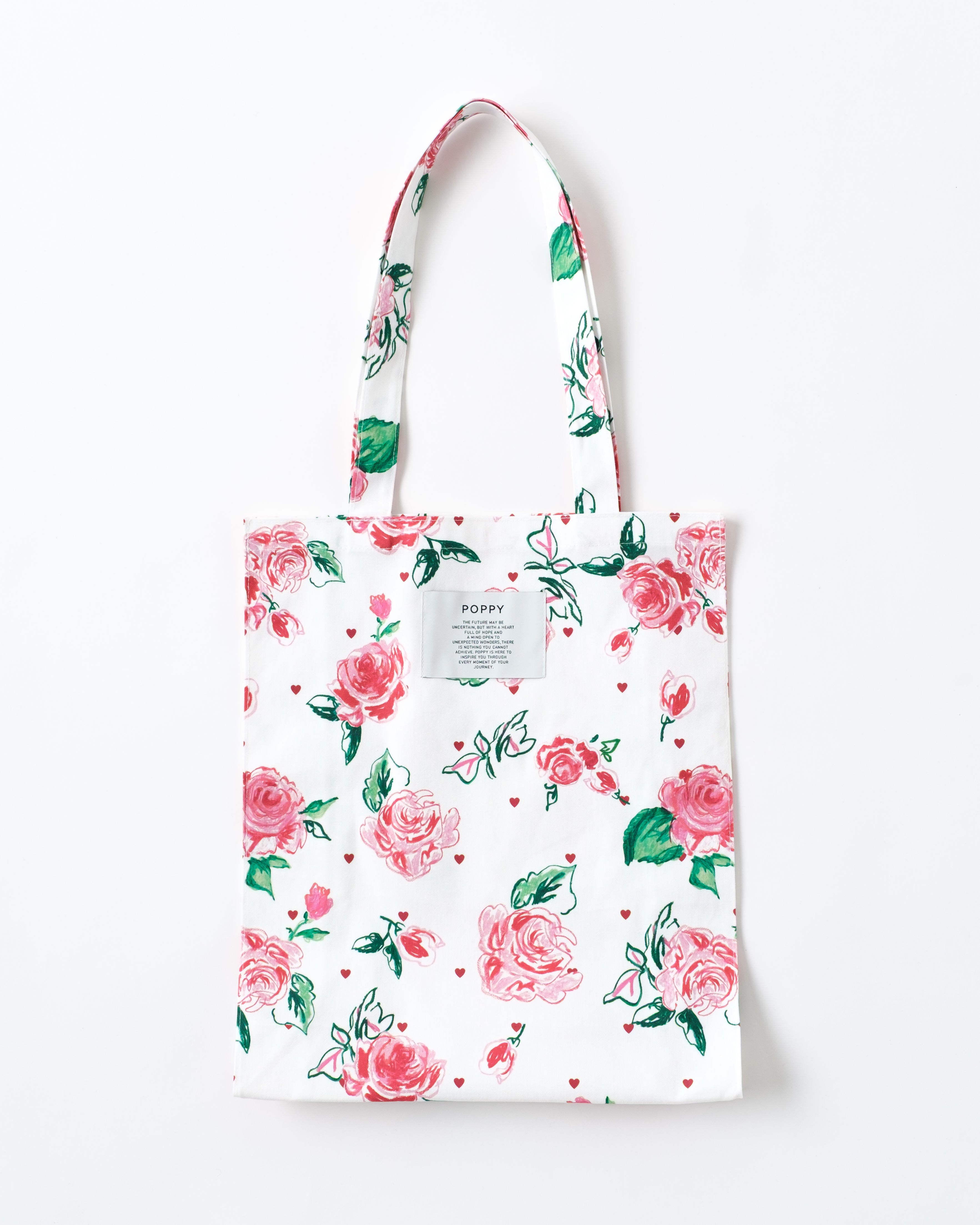 Crayon rose x heart tote bag