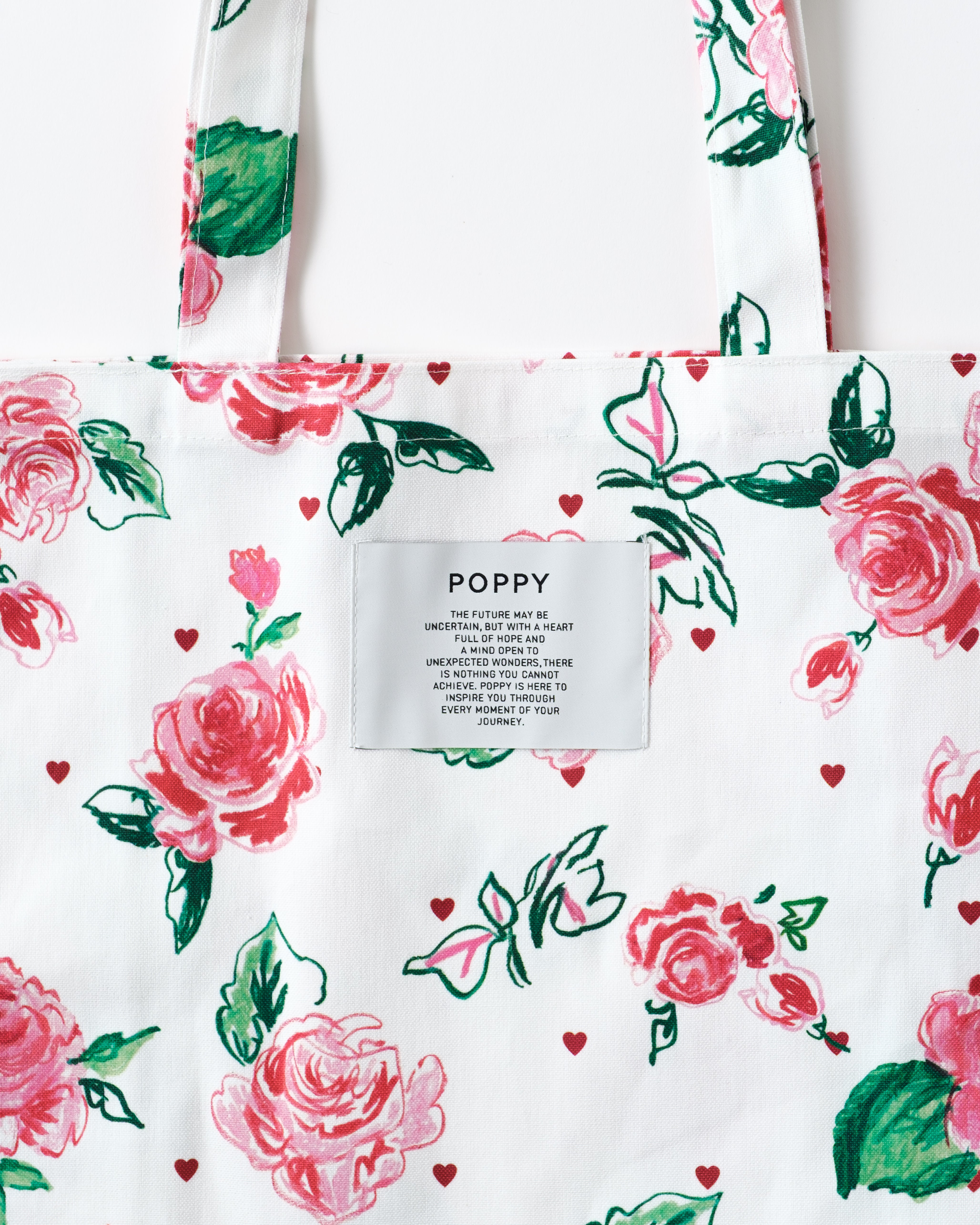 Crayon rose x heart tote bag