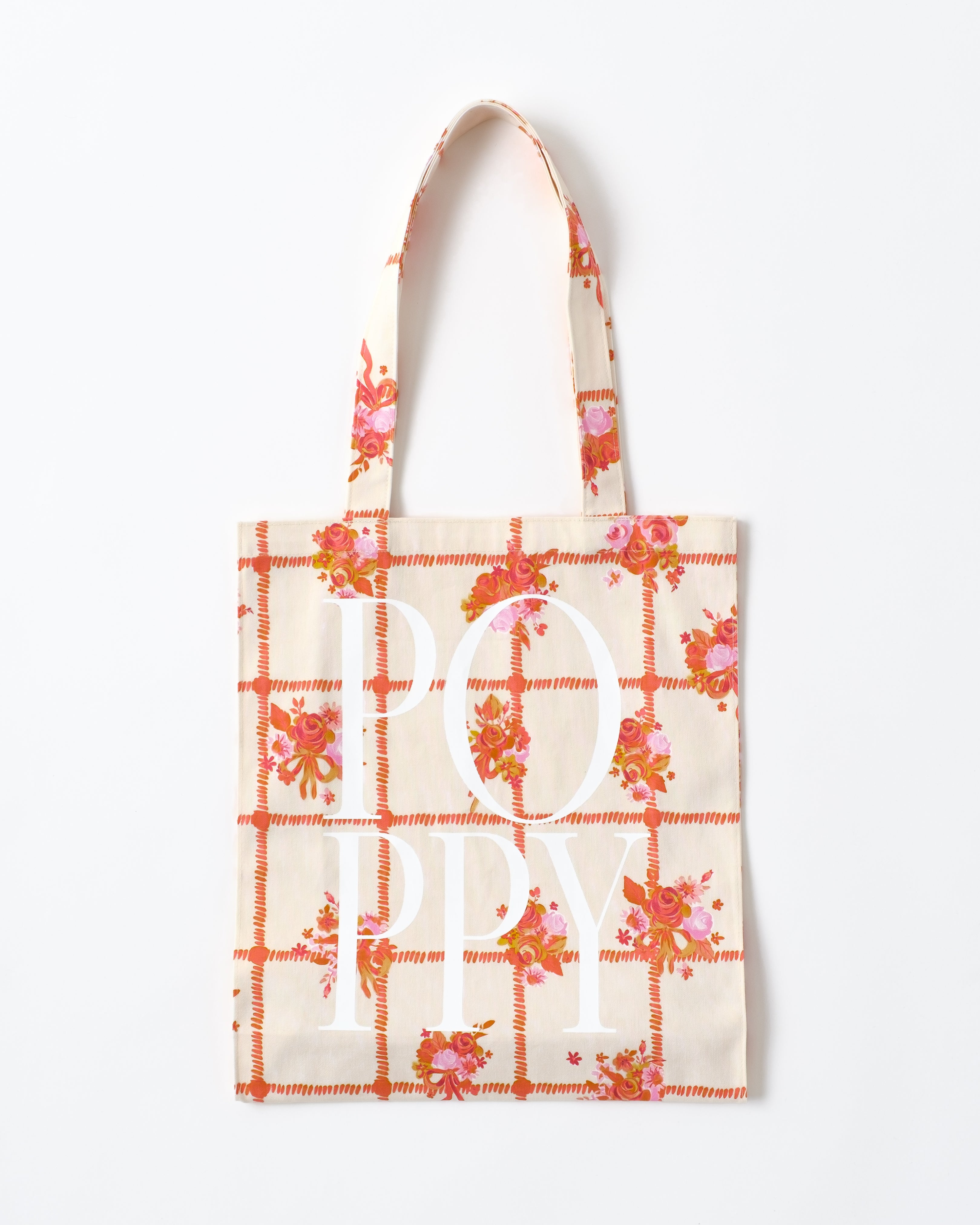 Orange Blossom Grid tote bag
