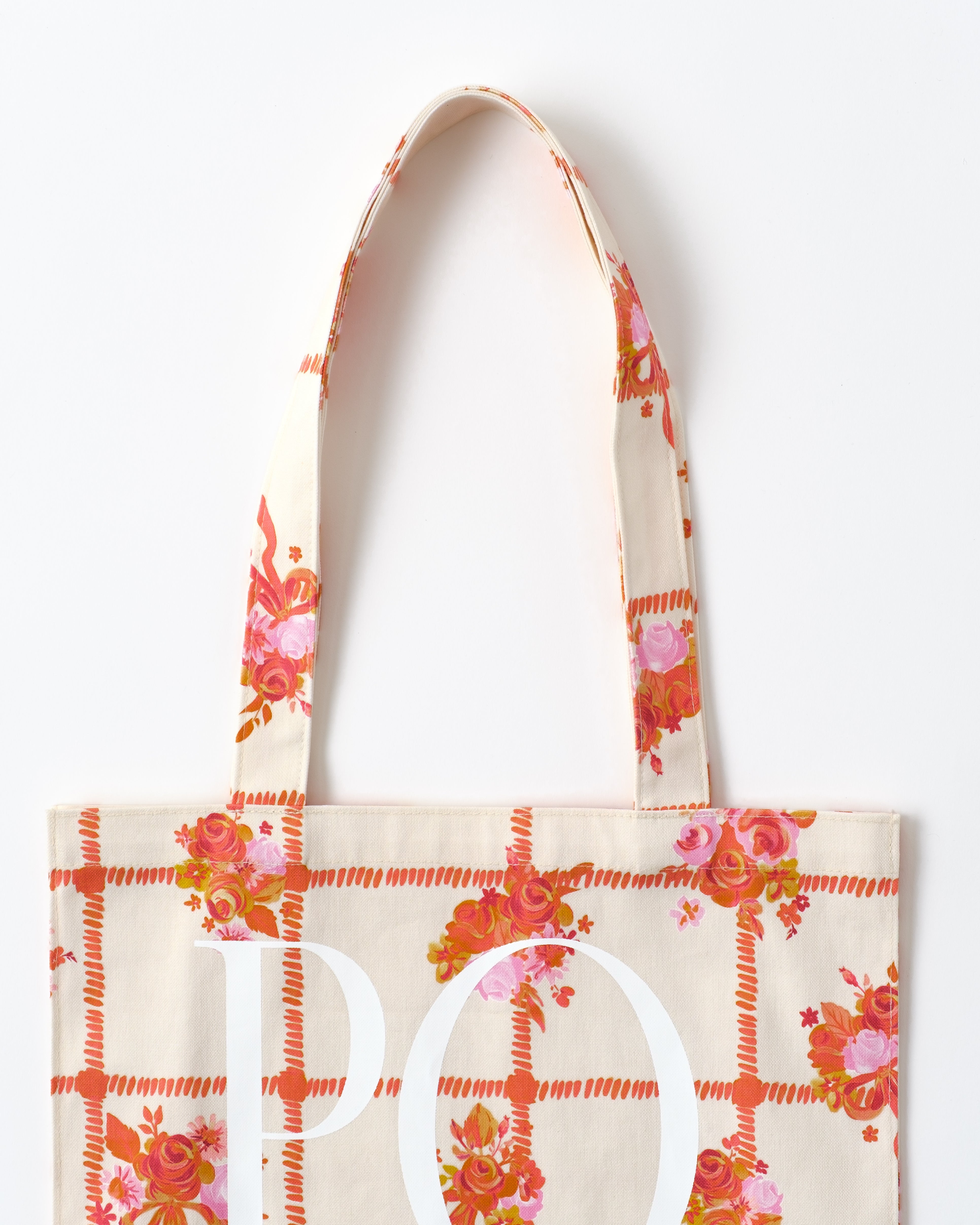 Orange Blossom Grid tote bag