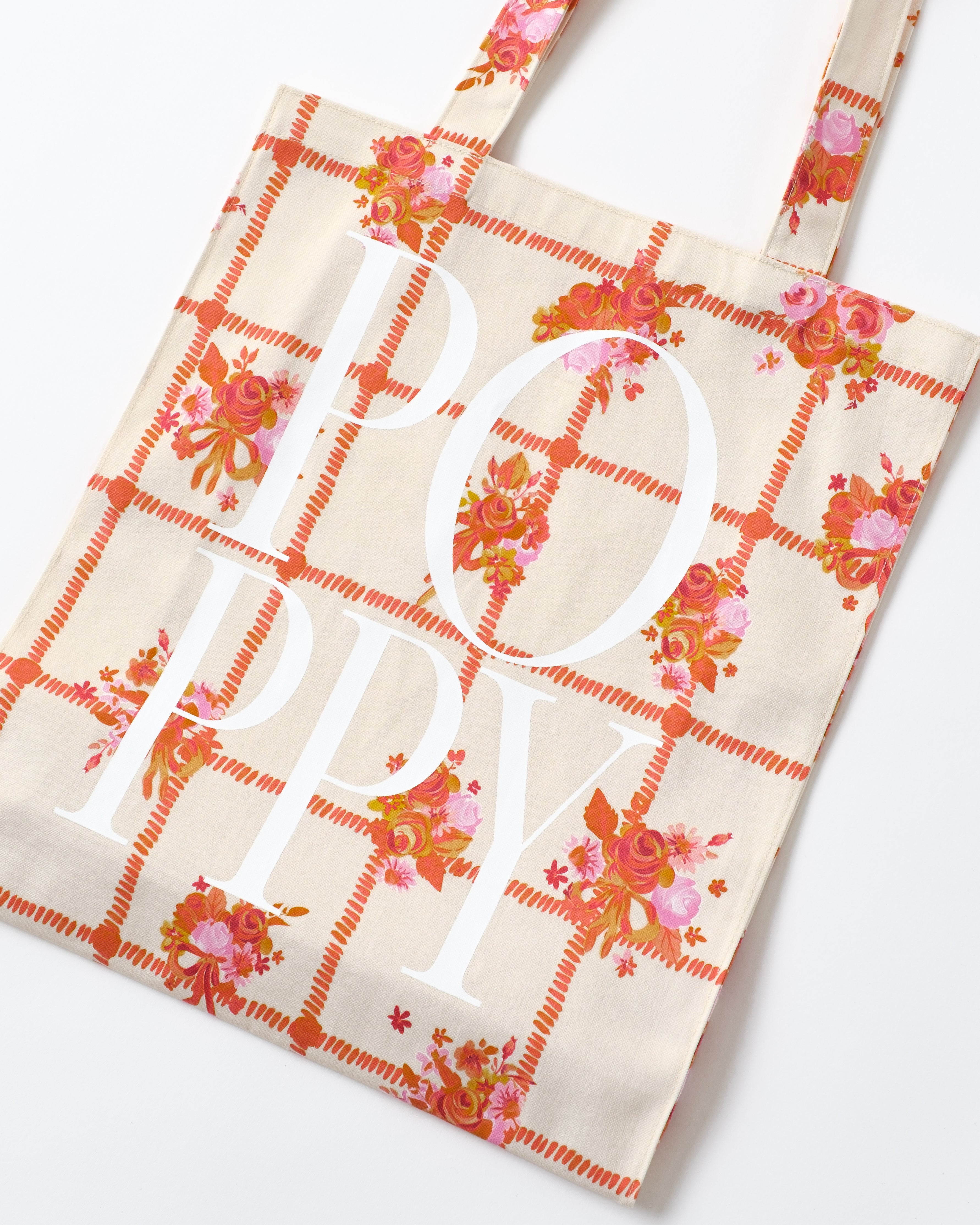 Orange Blossom Grid tote bag