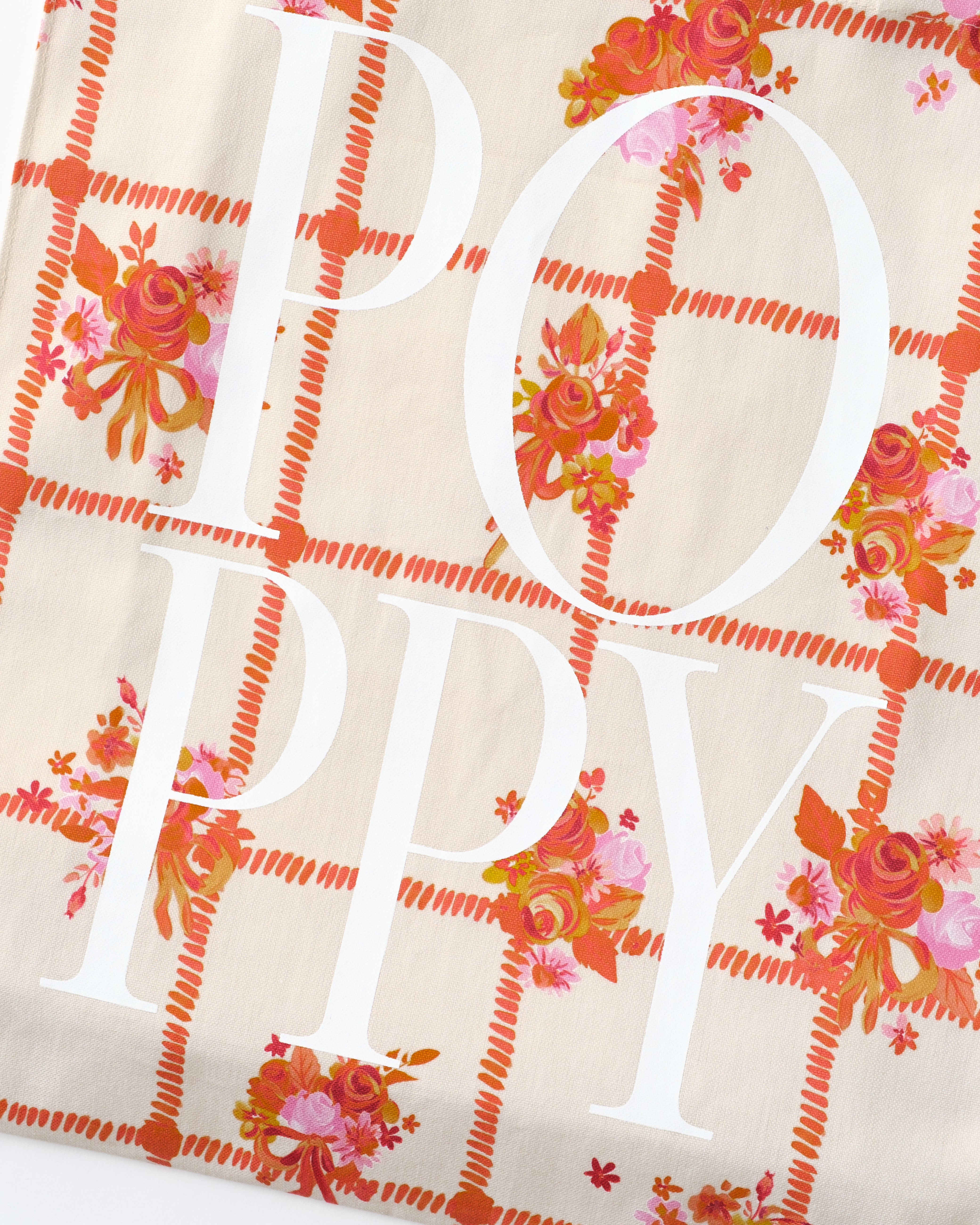 Orange Blossom Grid tote bag