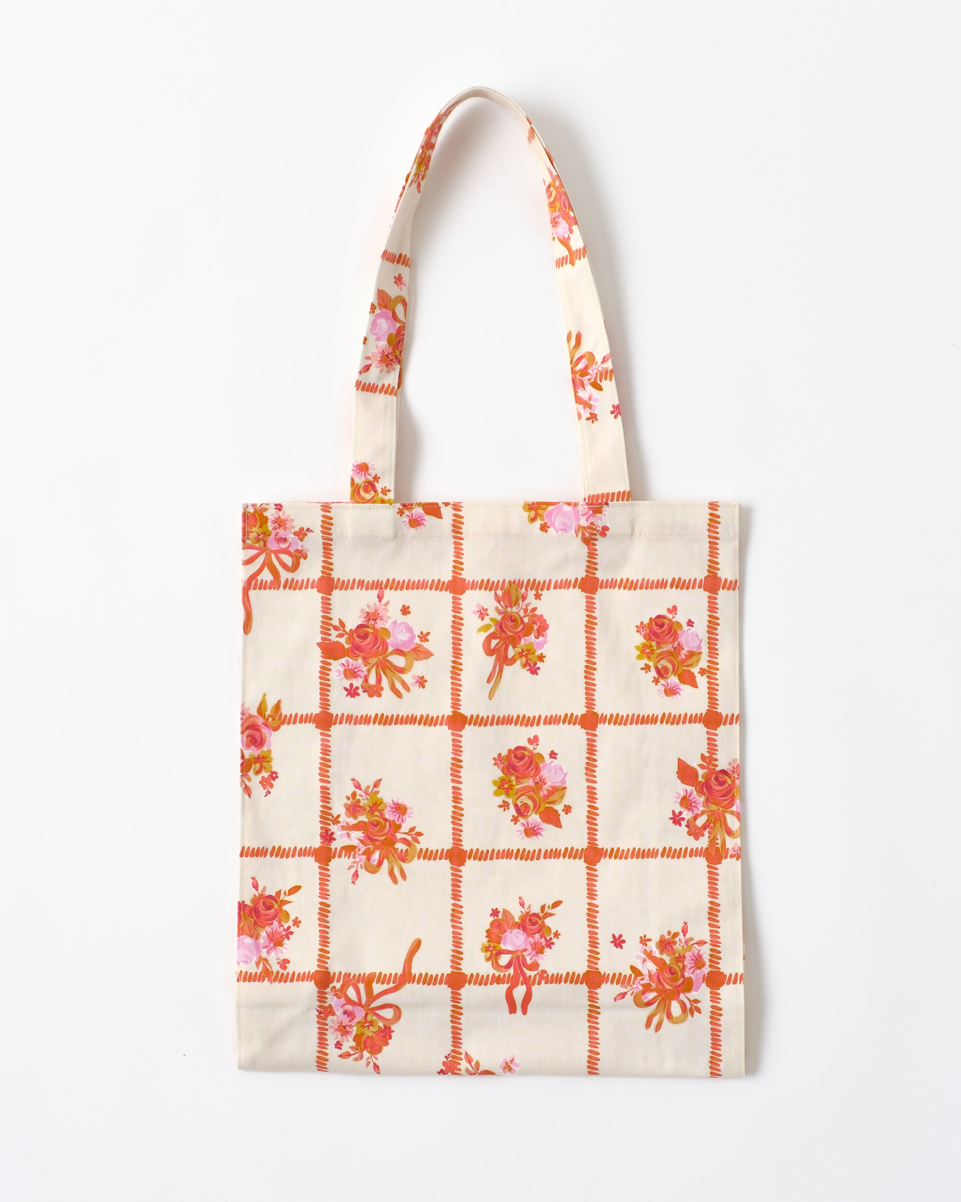 Orange Blossom Grid tote bag