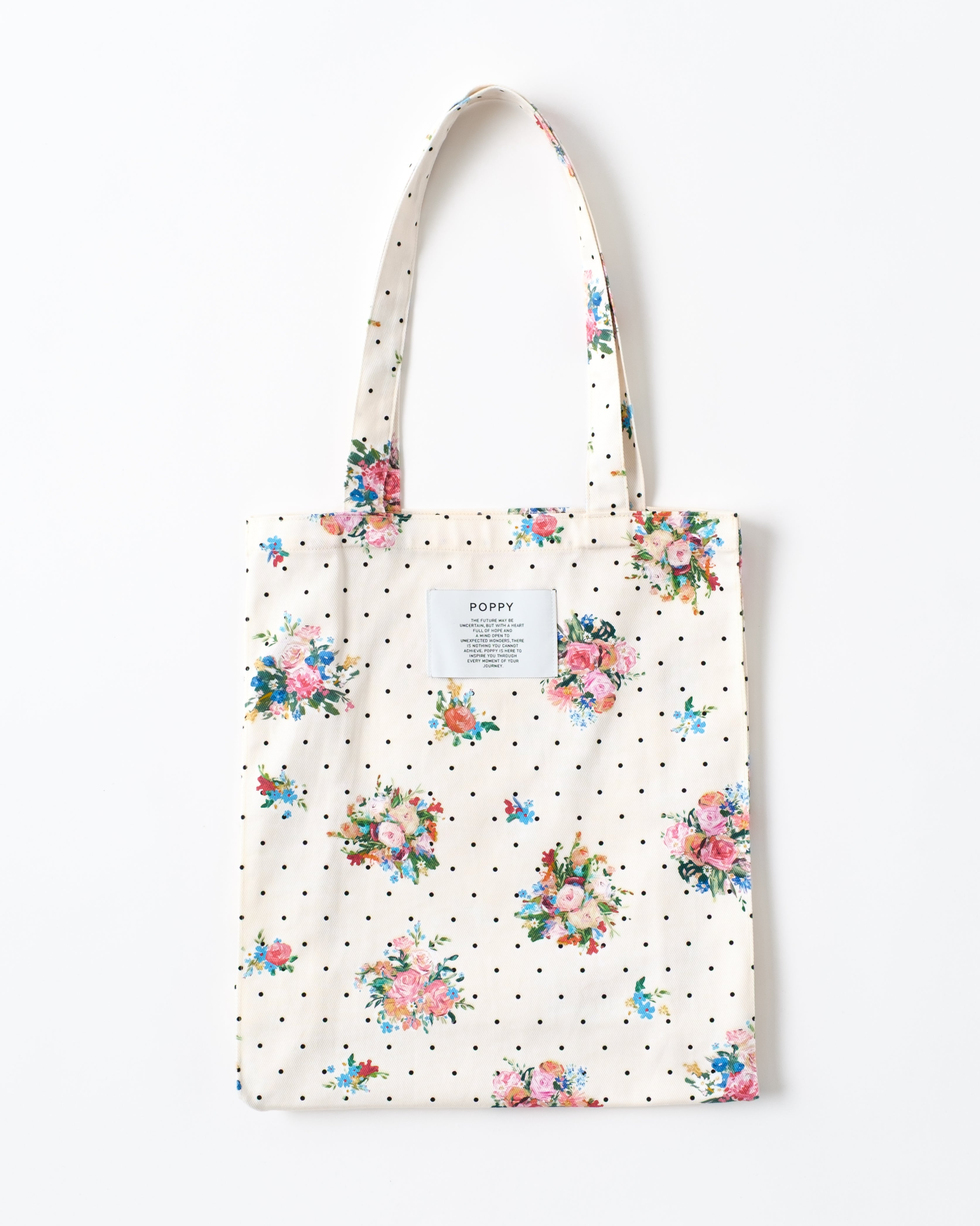 Dot flower tote bag