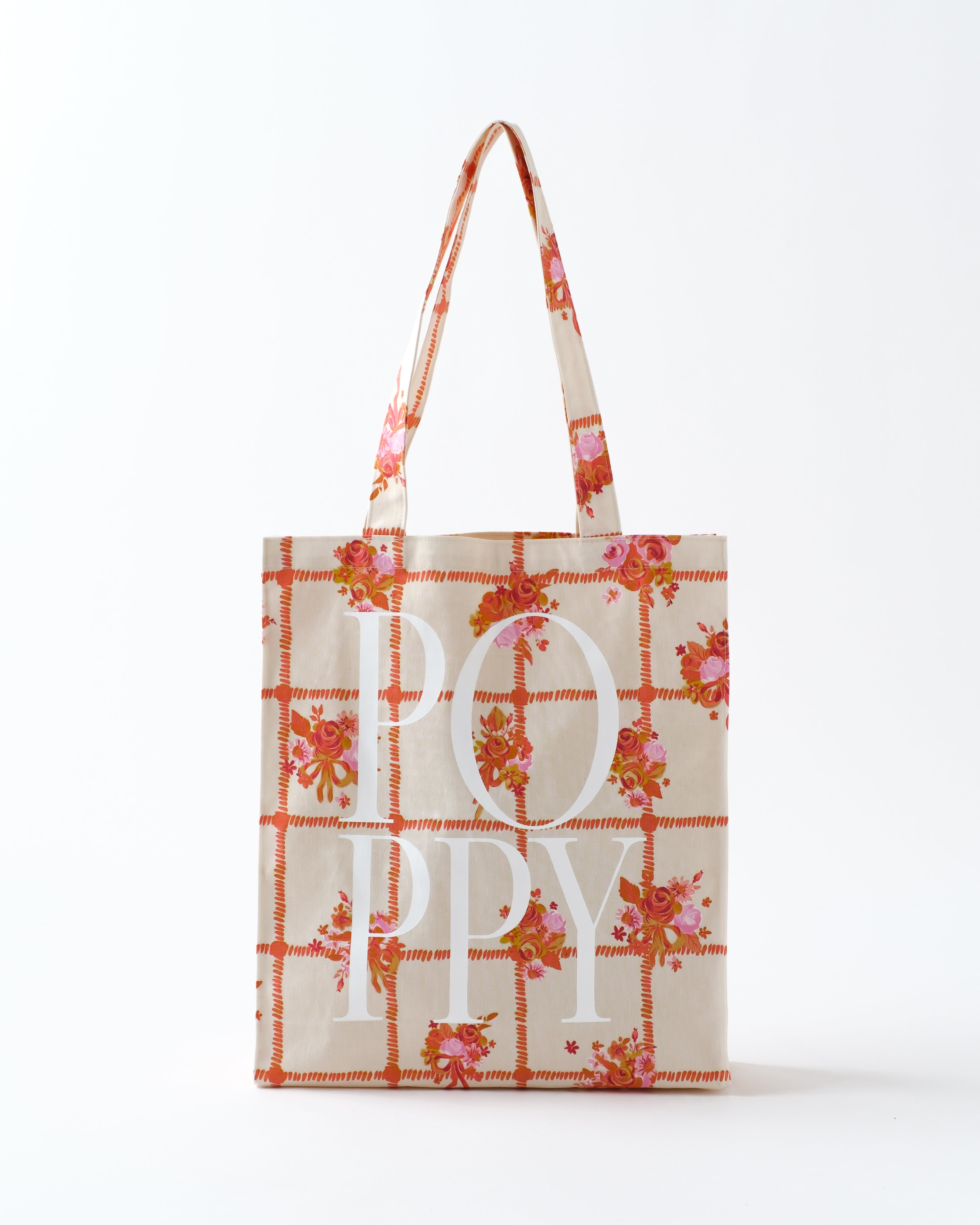 Orange Blossom Grid tote bag
