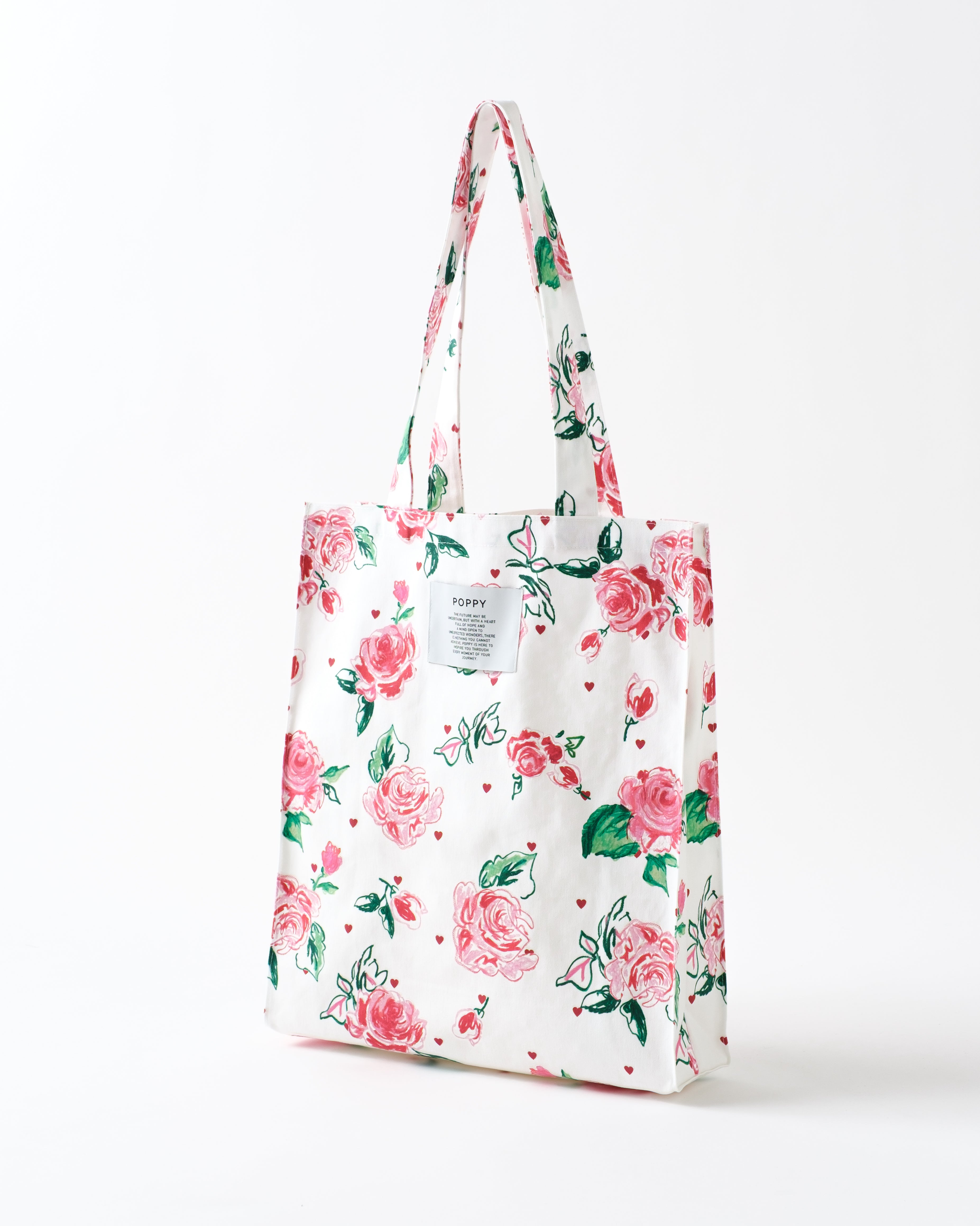 Crayon rose x heart tote bag