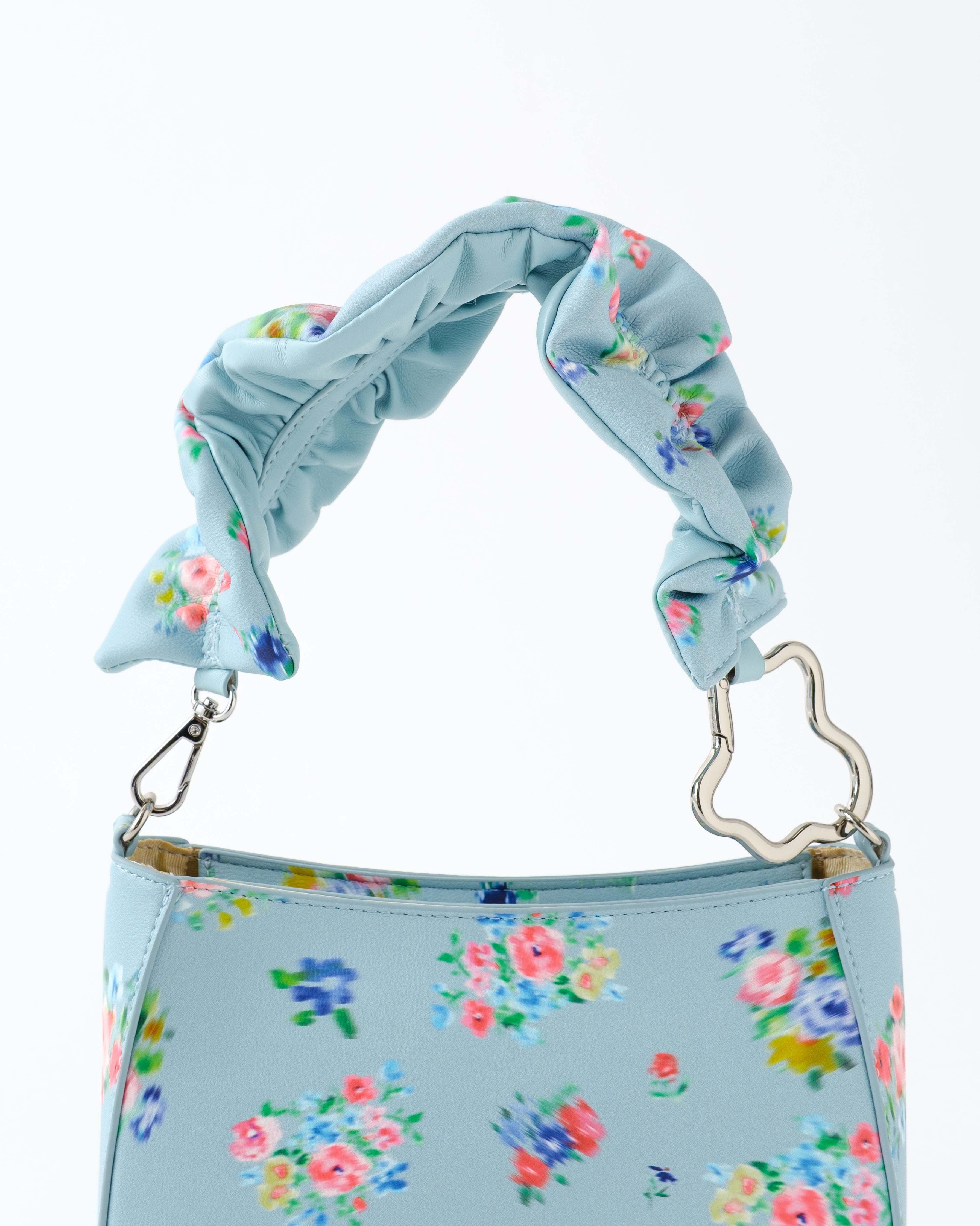 Blurred leather handbag (blue)