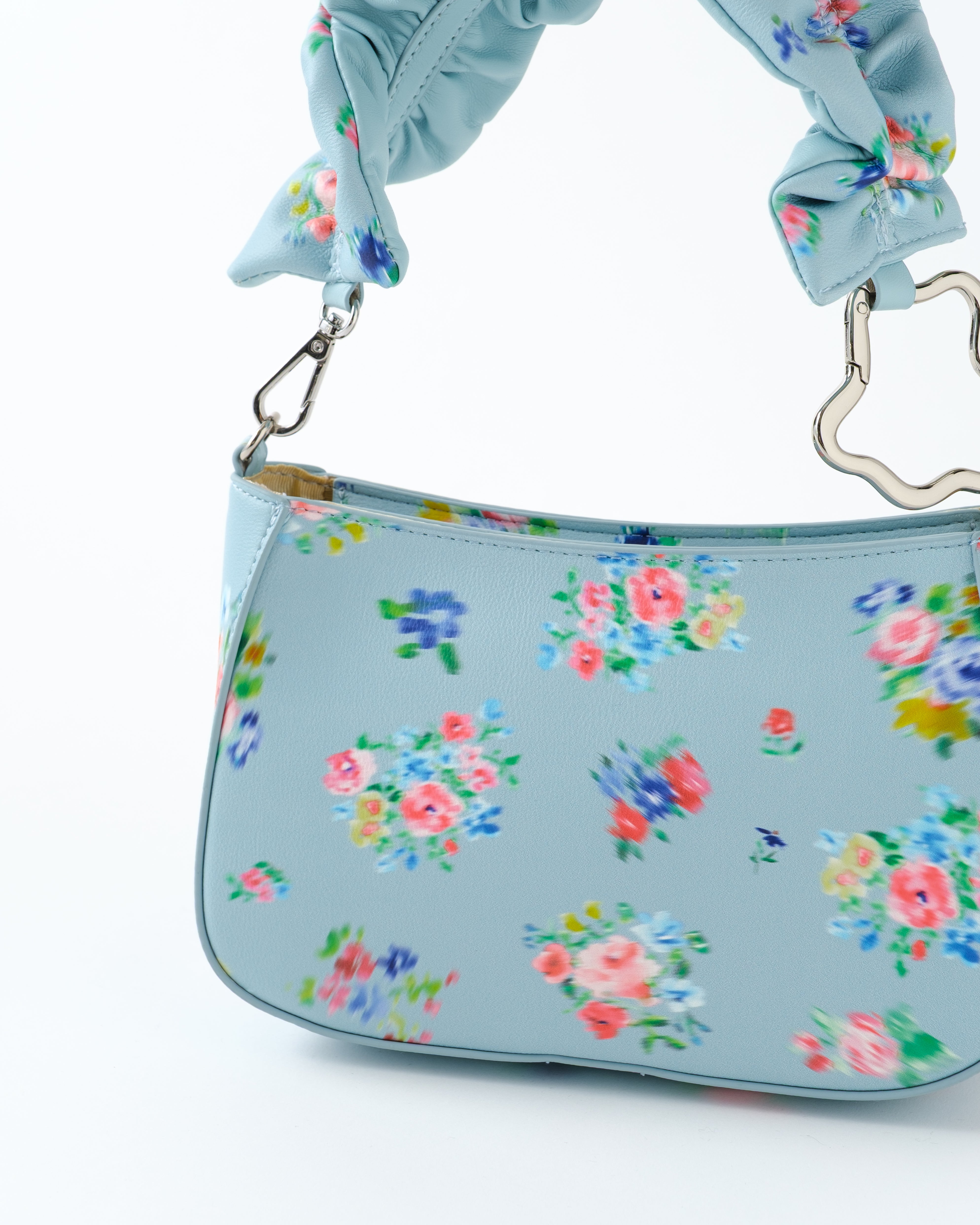 Blurred leather handbag (blue)