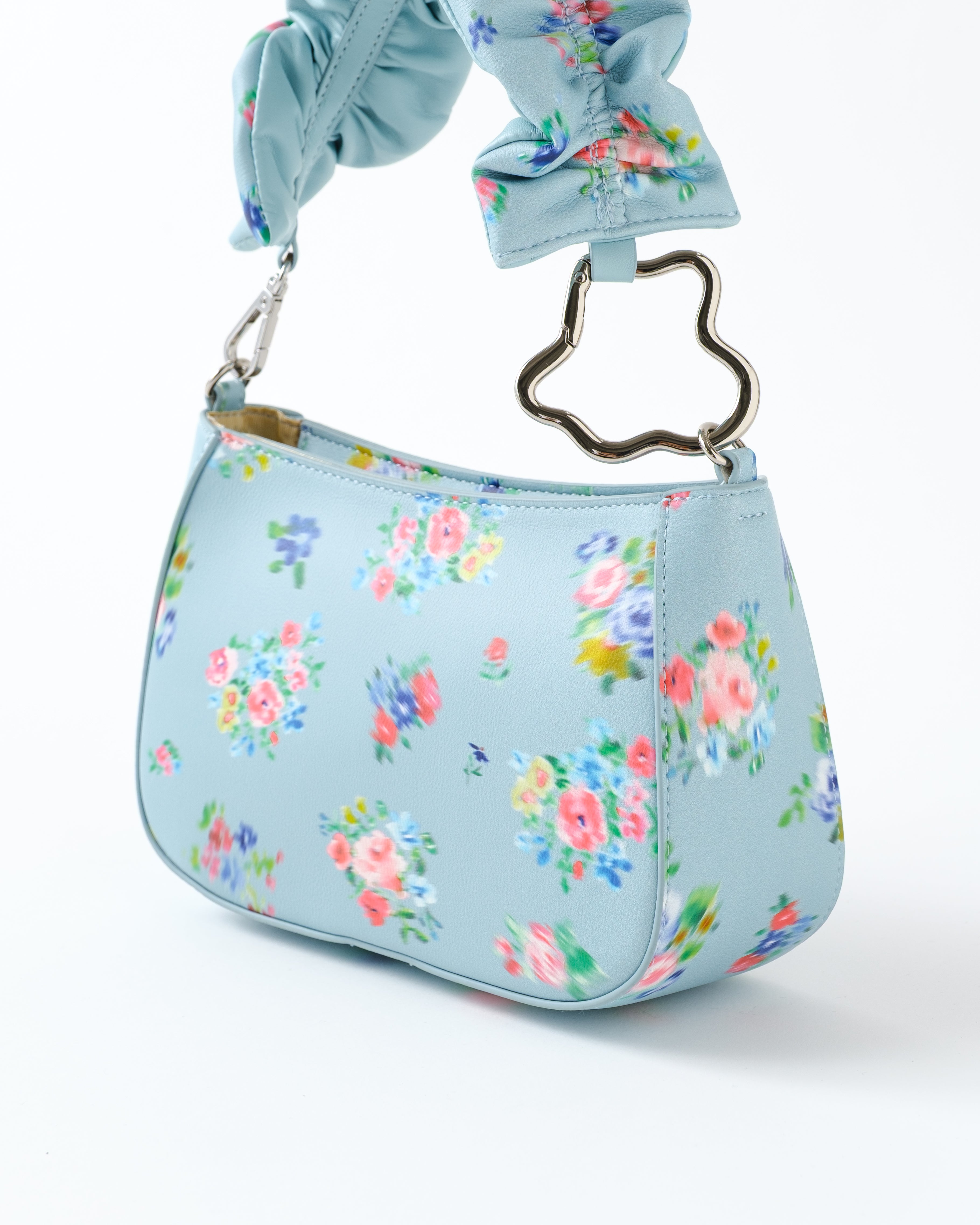 Blurred leather handbag (blue)