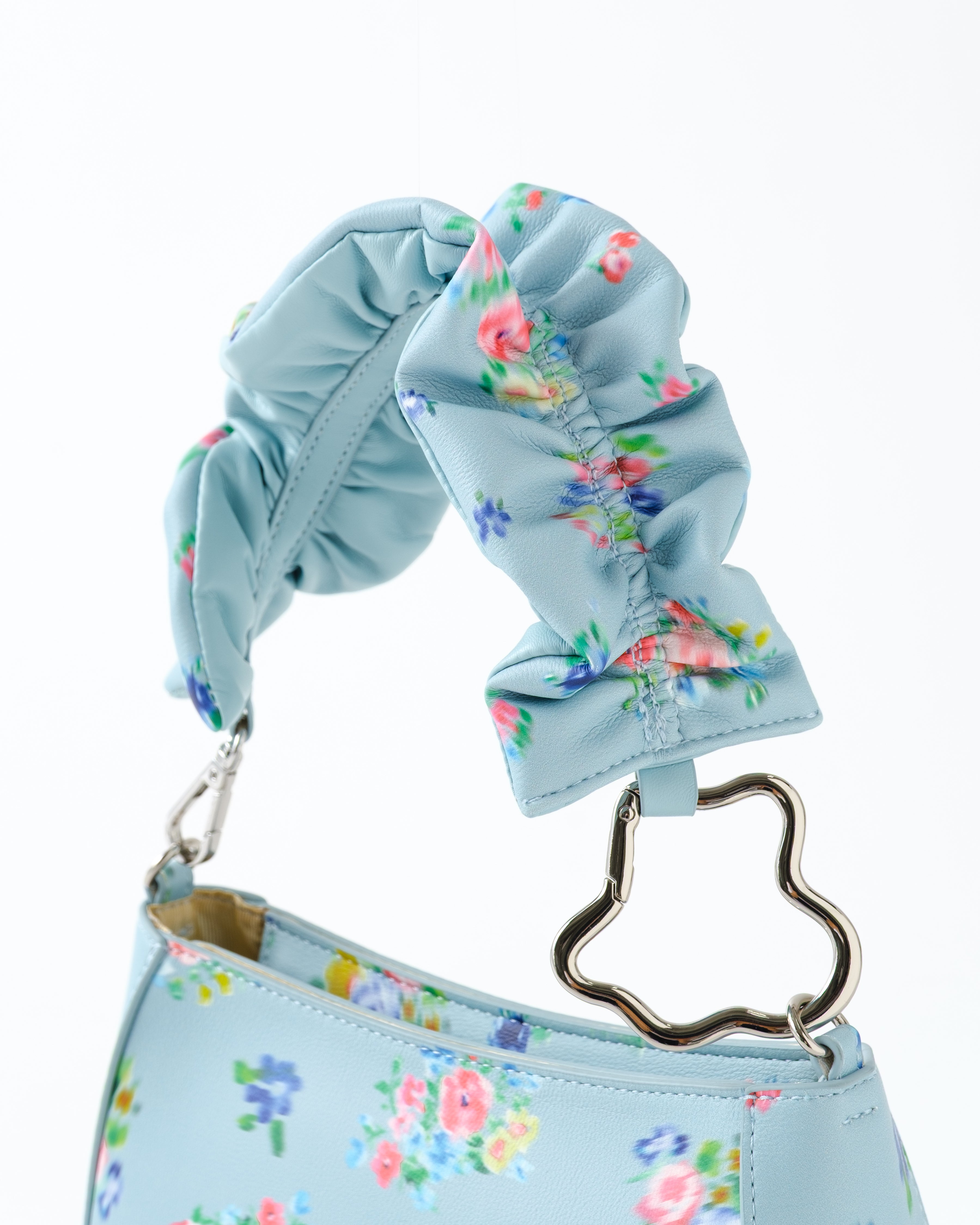 Blurred leather handbag (blue)