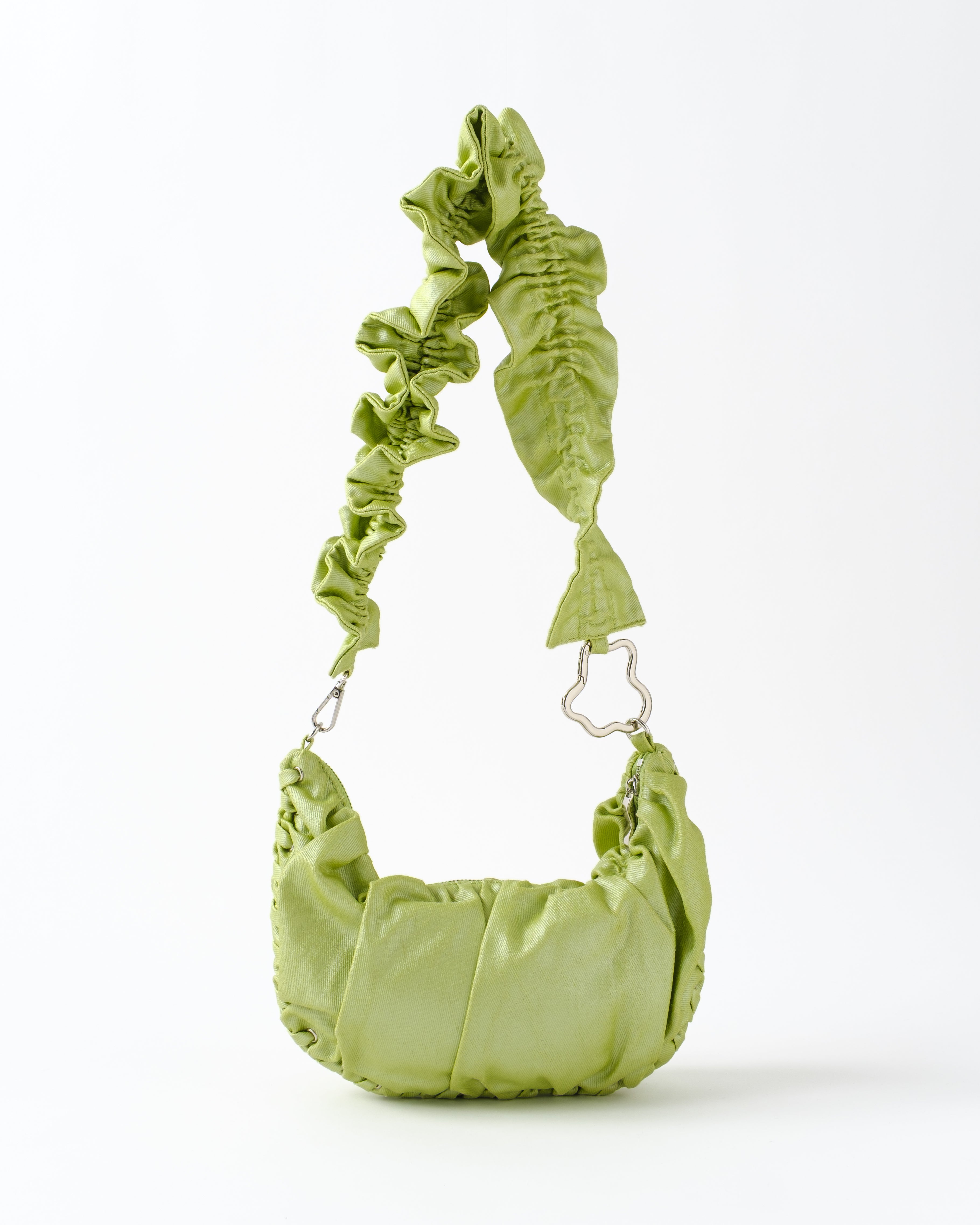 Half-moon gathered bag (green)