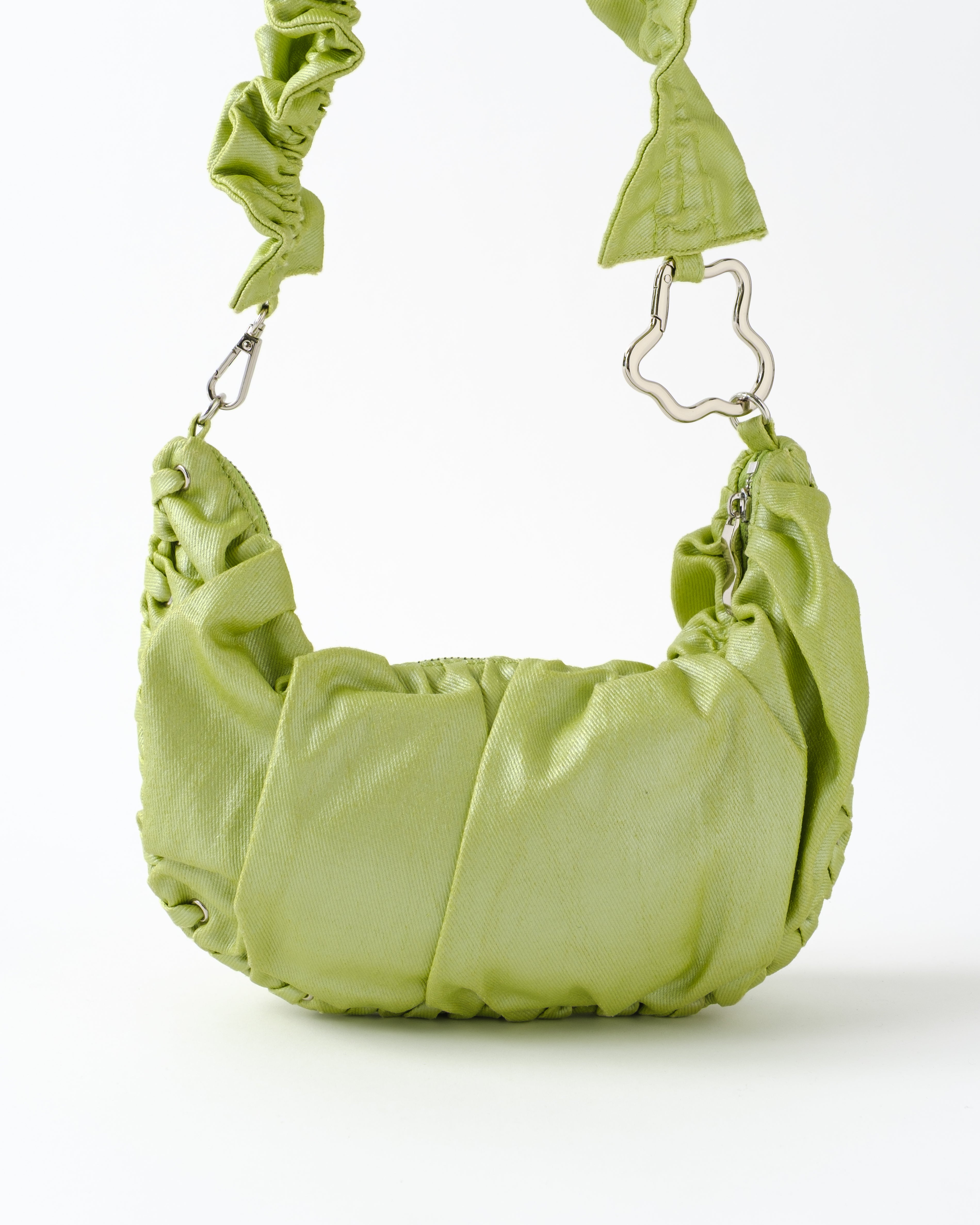 Half-moon gathered bag (green)