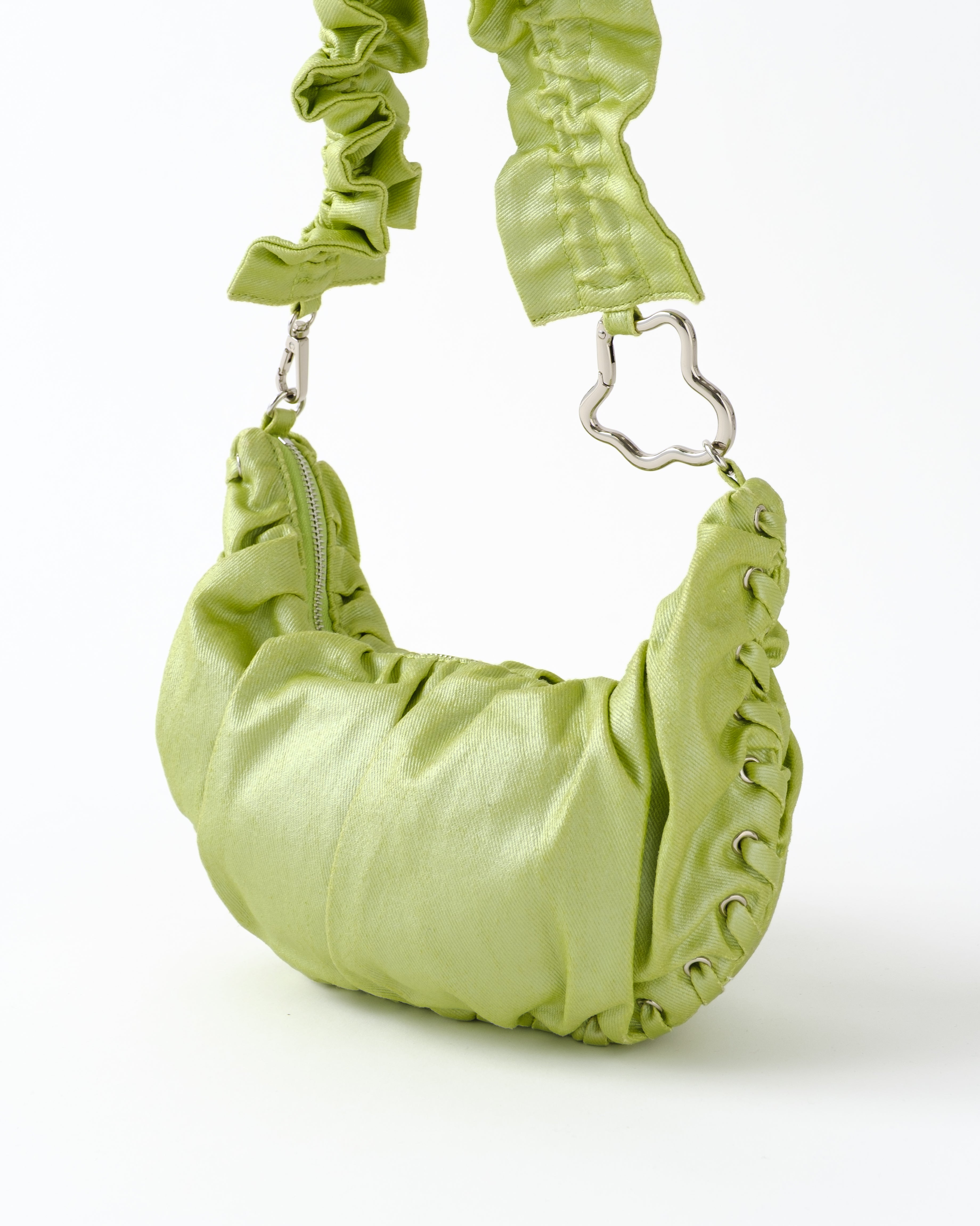 Half-moon gathered bag (green)