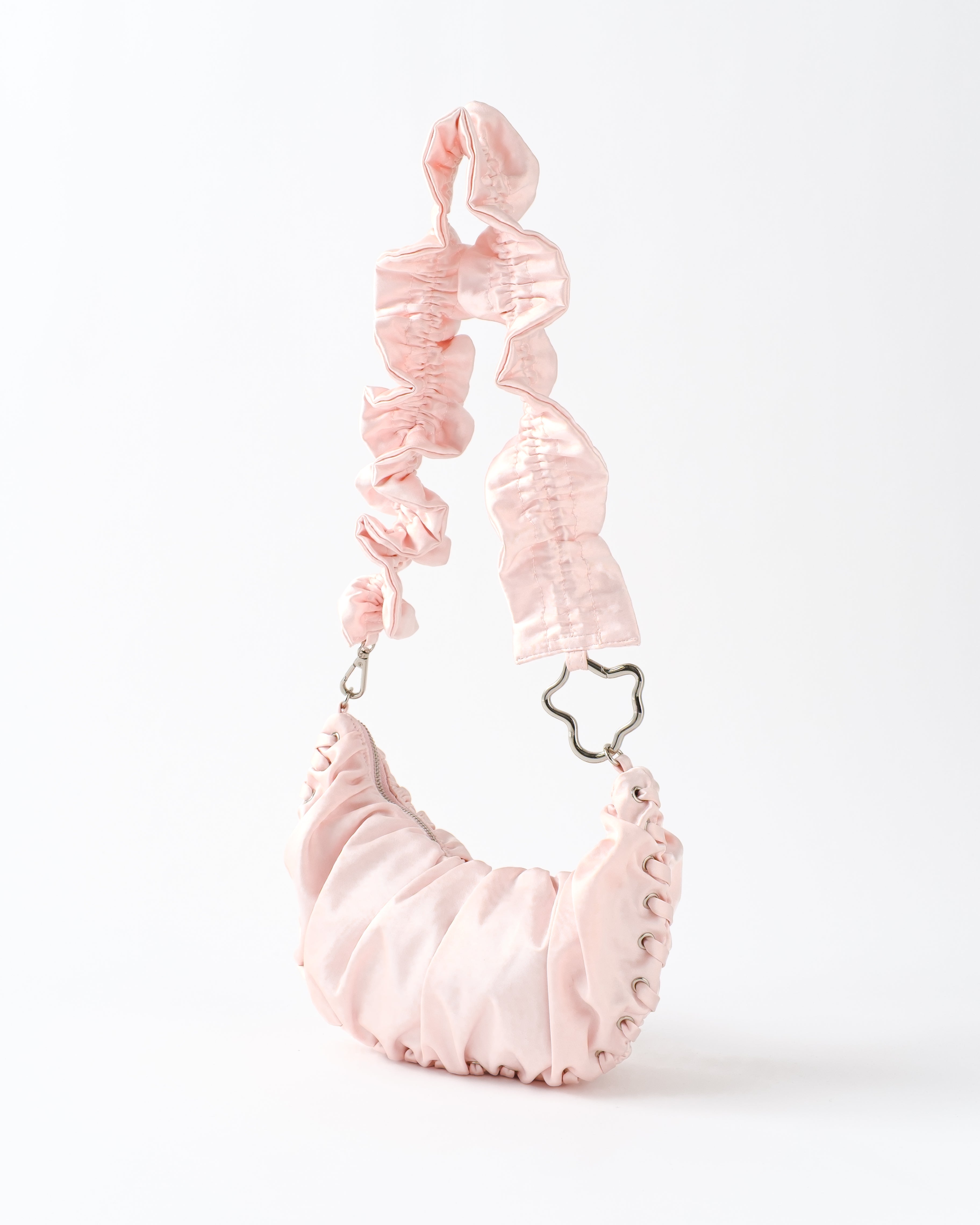 Half-moon gathered bag (pink)