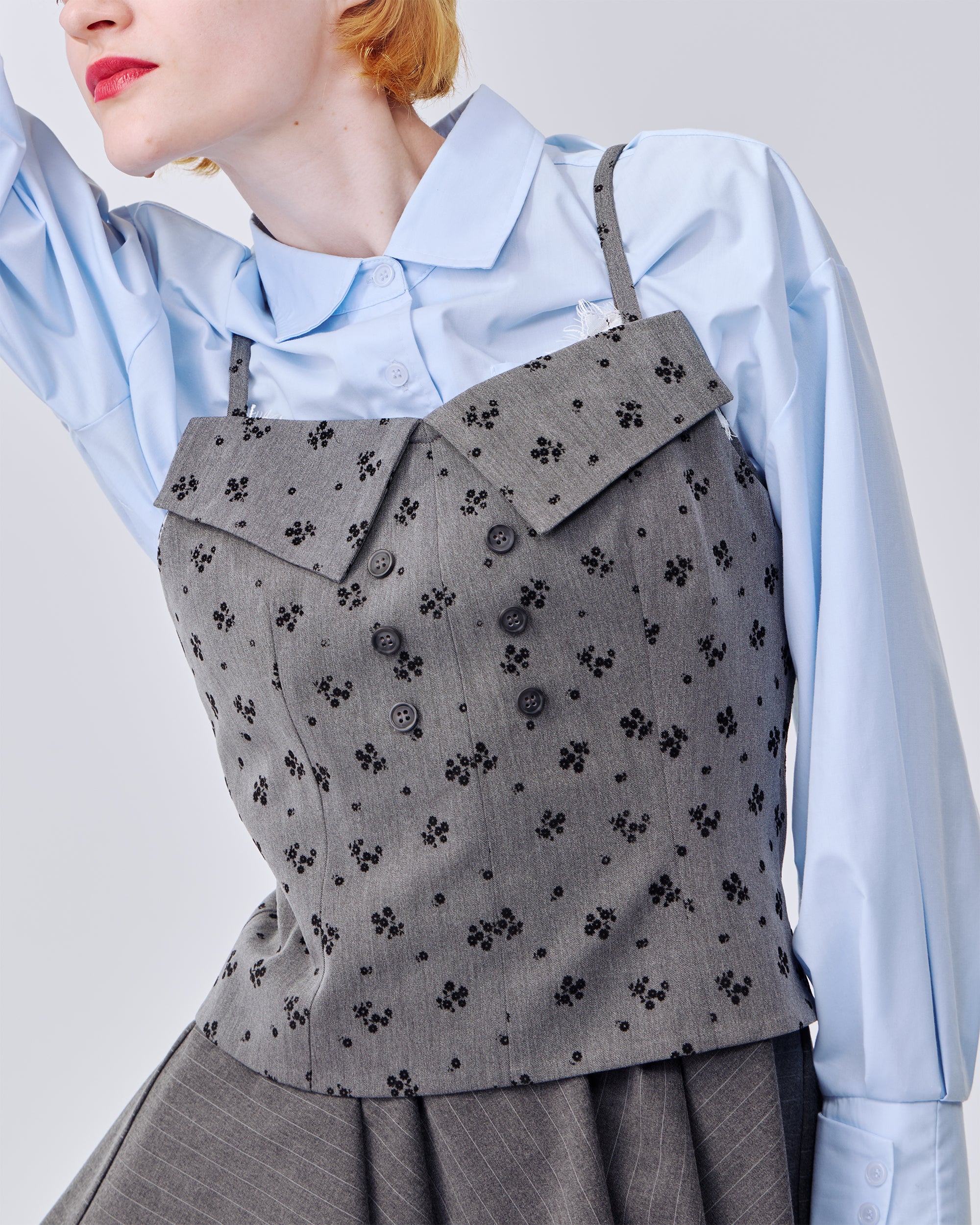 Flower flocky bustier