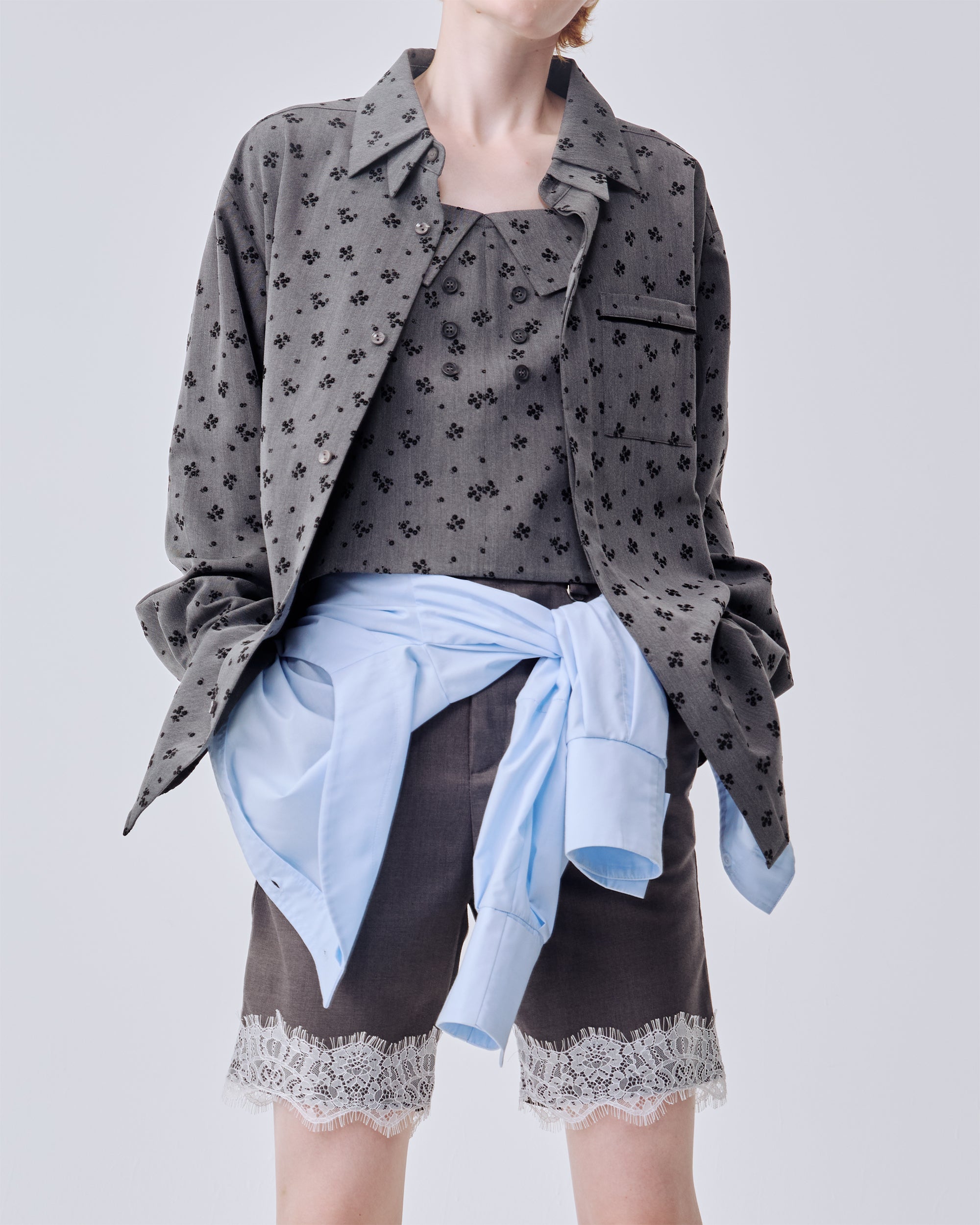 Double color flocky shirt