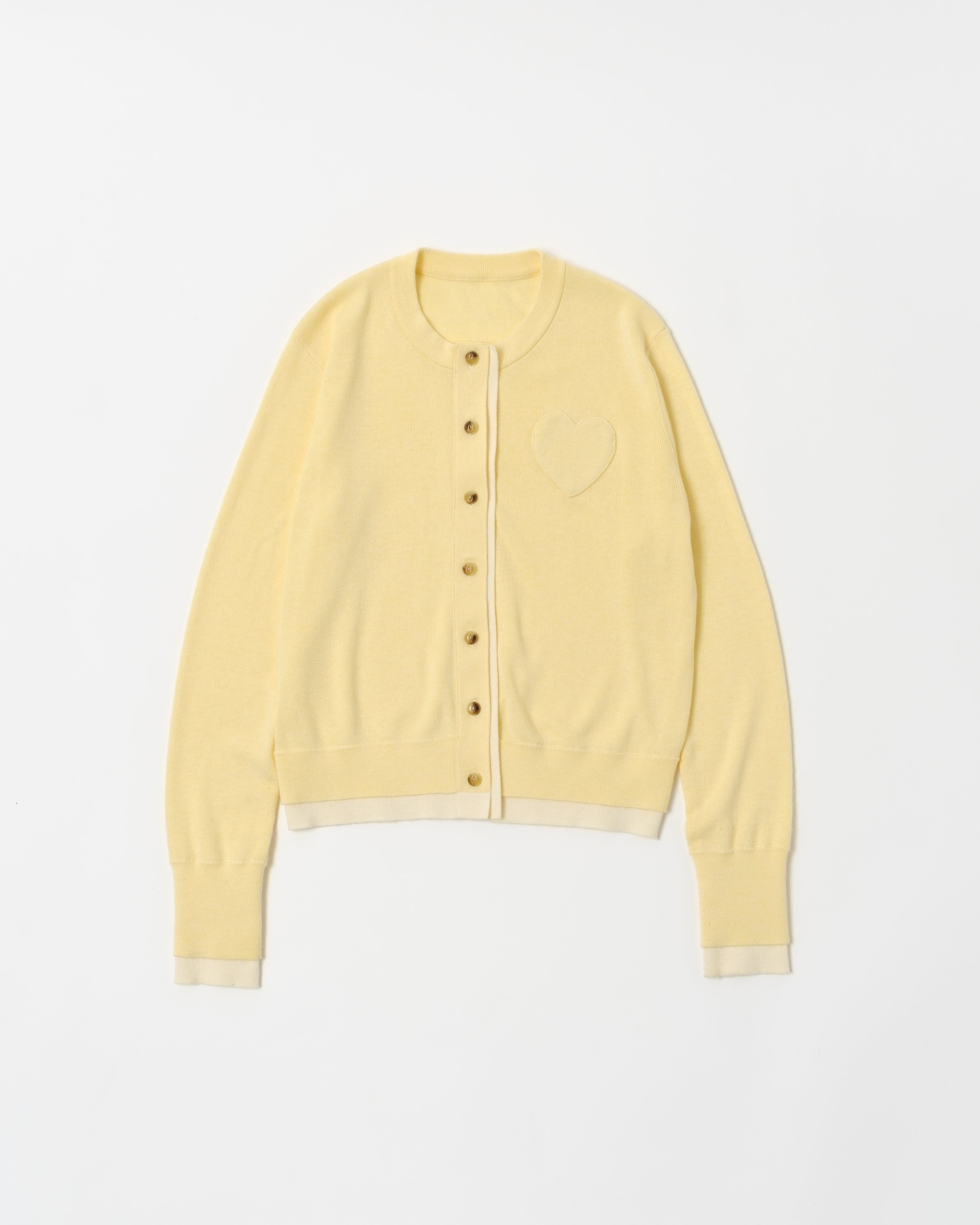 Layered design heart cardigan